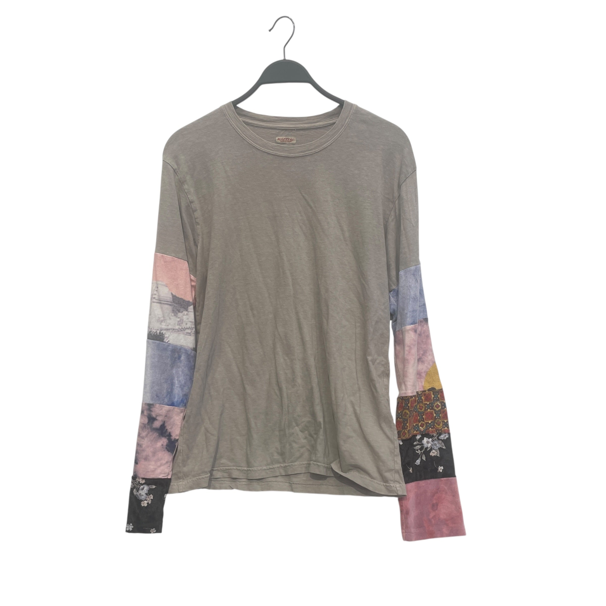 KAPITAL/LS T-Shirt/L/Cotton/GRY/STRIPPEDGRAPHICSLEEVES view 1