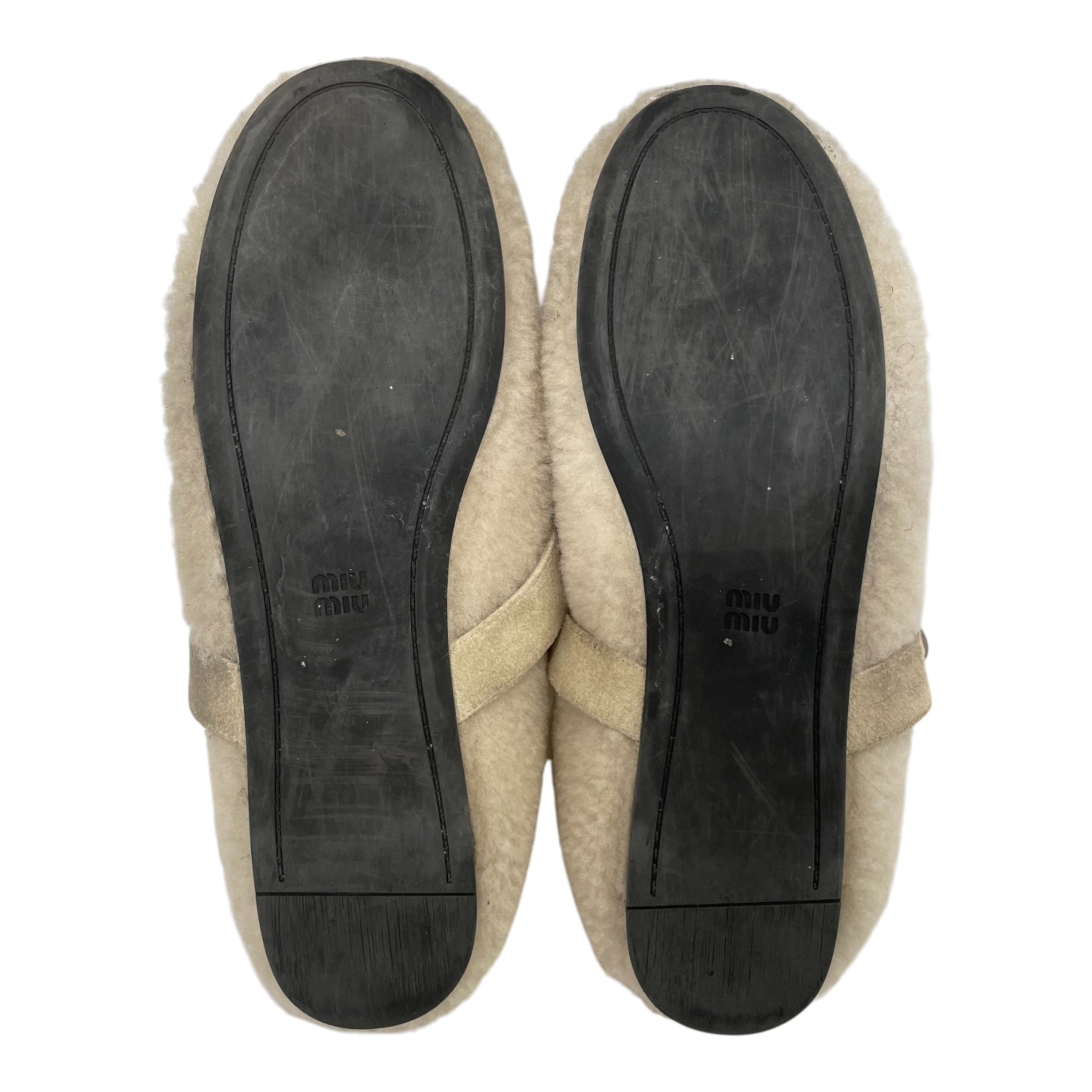 MIU MIU/Flat Shoes/EU 39.5/CRM/shearling view 6