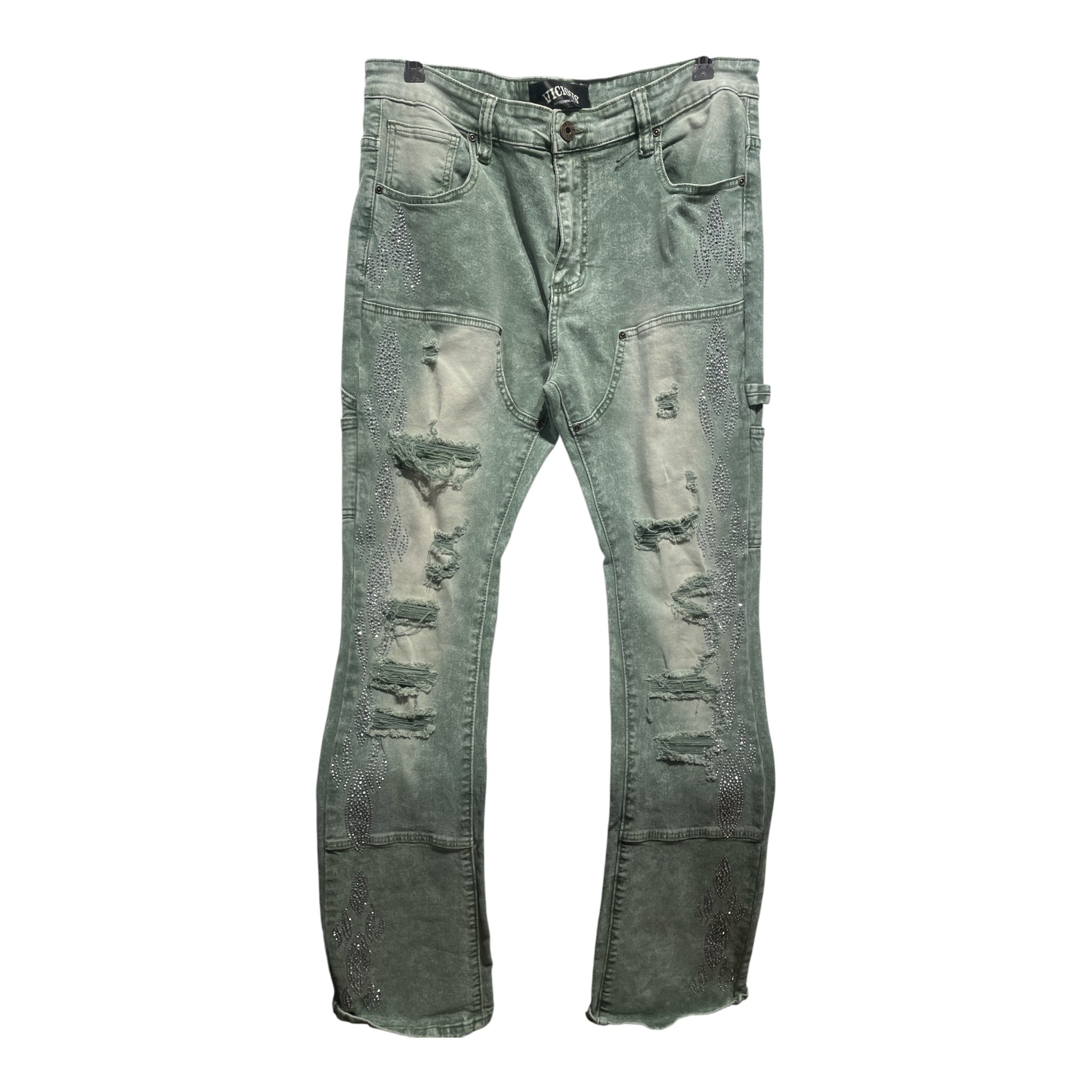 Vicious Denim/Pants/36/Denim/GRN/Glitter/Rhinestones view 1