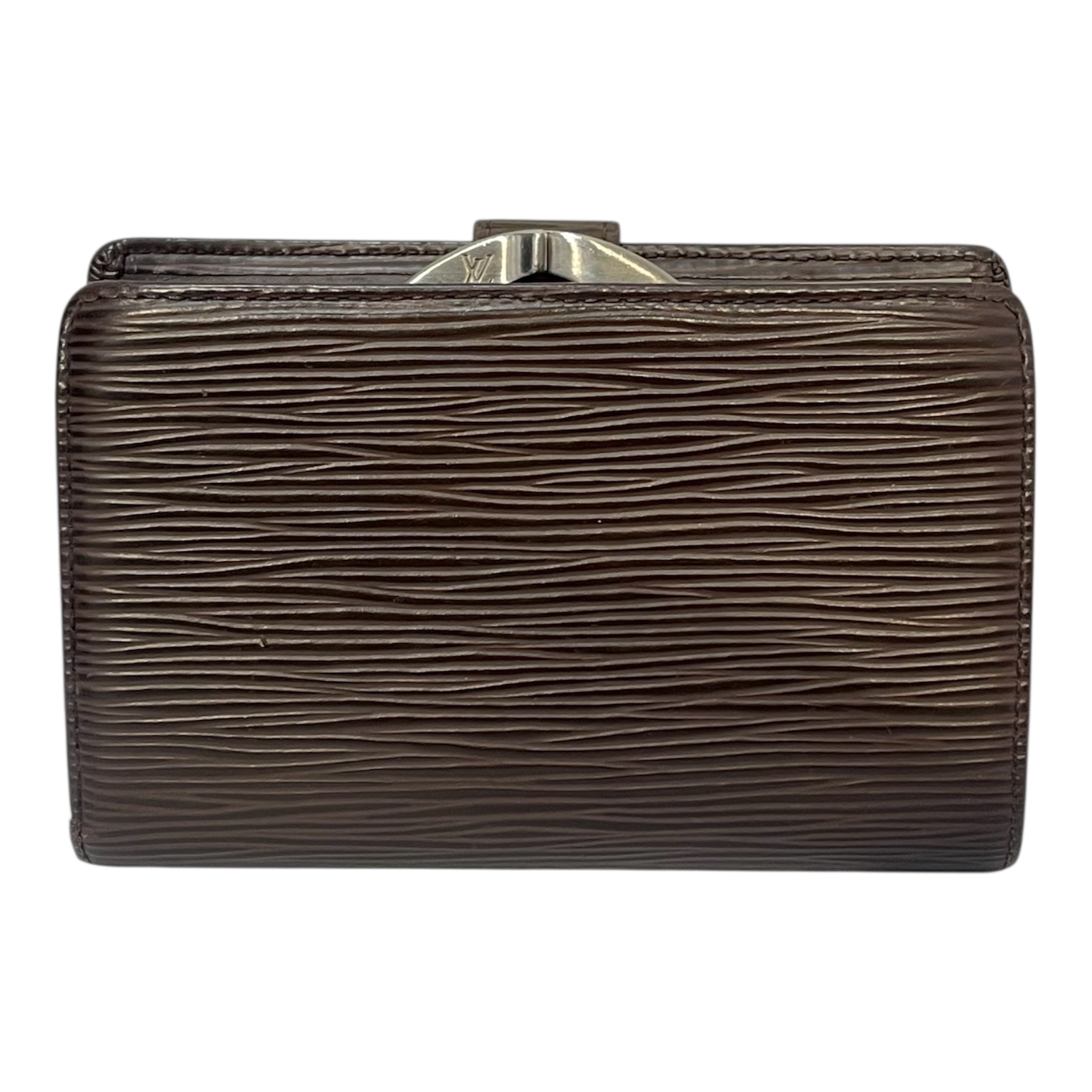 LOUIS VUITTON/Bifold Wallet/Leather/BRW/clasp epileather view 1