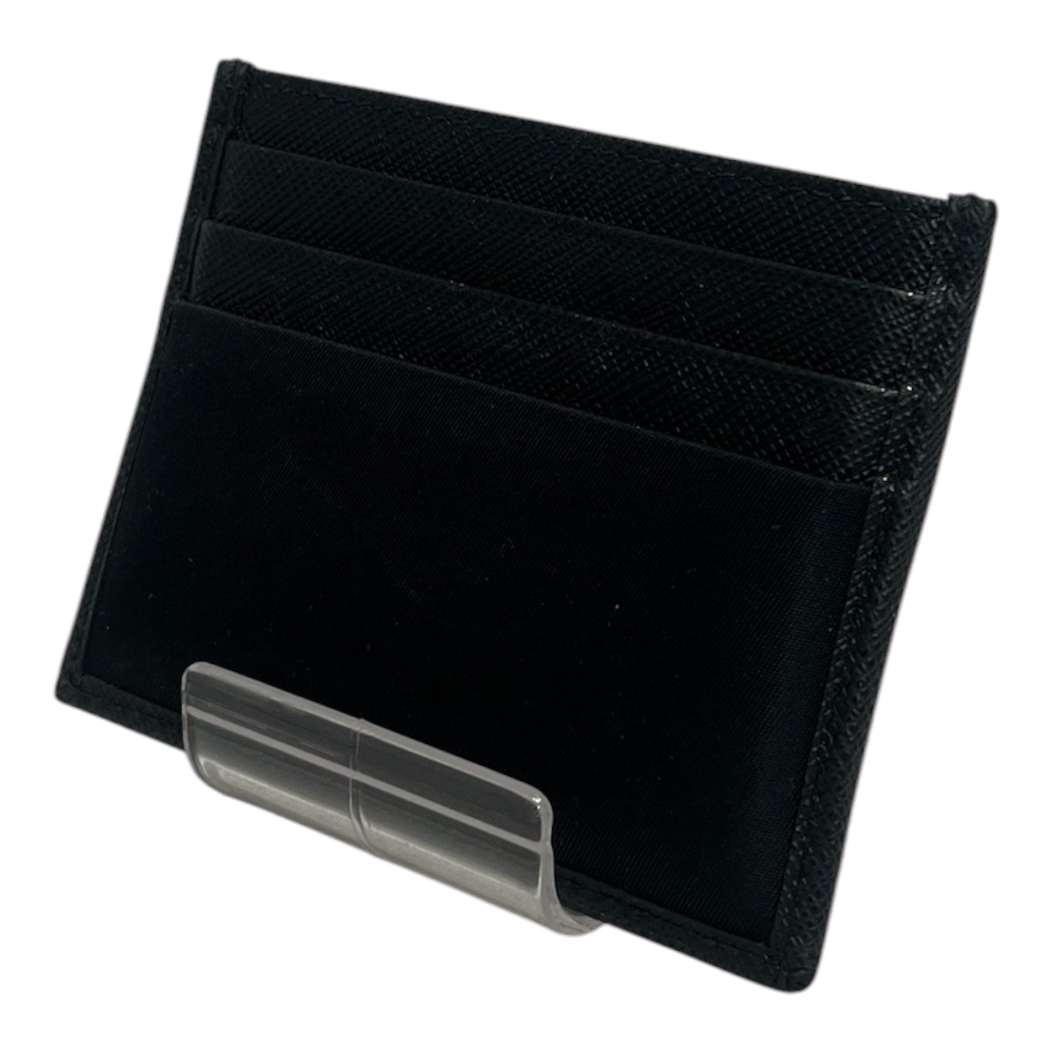 PRADA/Wallet/Leather/BLK/L's/RE-NYLON & SAFFIANO CARDHOLDER view 2
