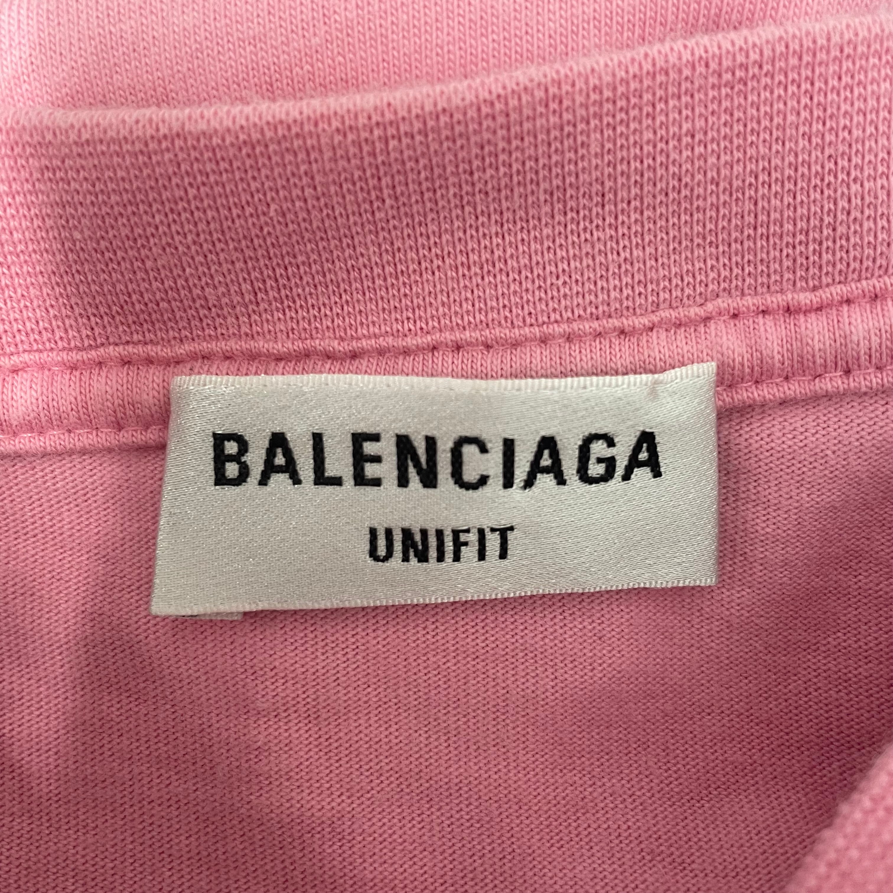 BALENCIAGA/T-Shirt/S/Cotton/PNK/BEBE RHINESTONES view 3