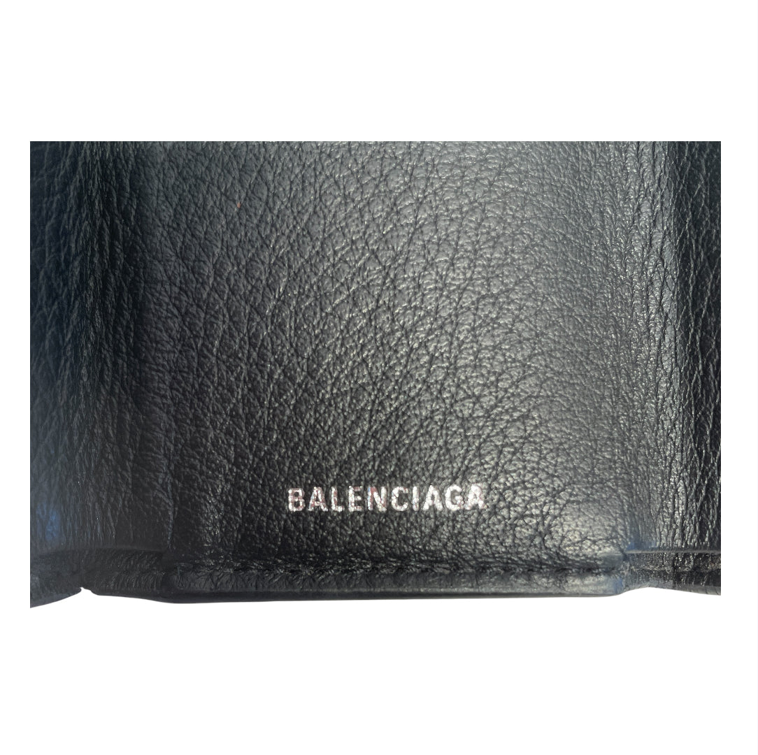 BALENCIAGA/Trifold Wallet/Leather/BLK/L's/MINI ENVELOPE EMBOSSED LOGO view 5