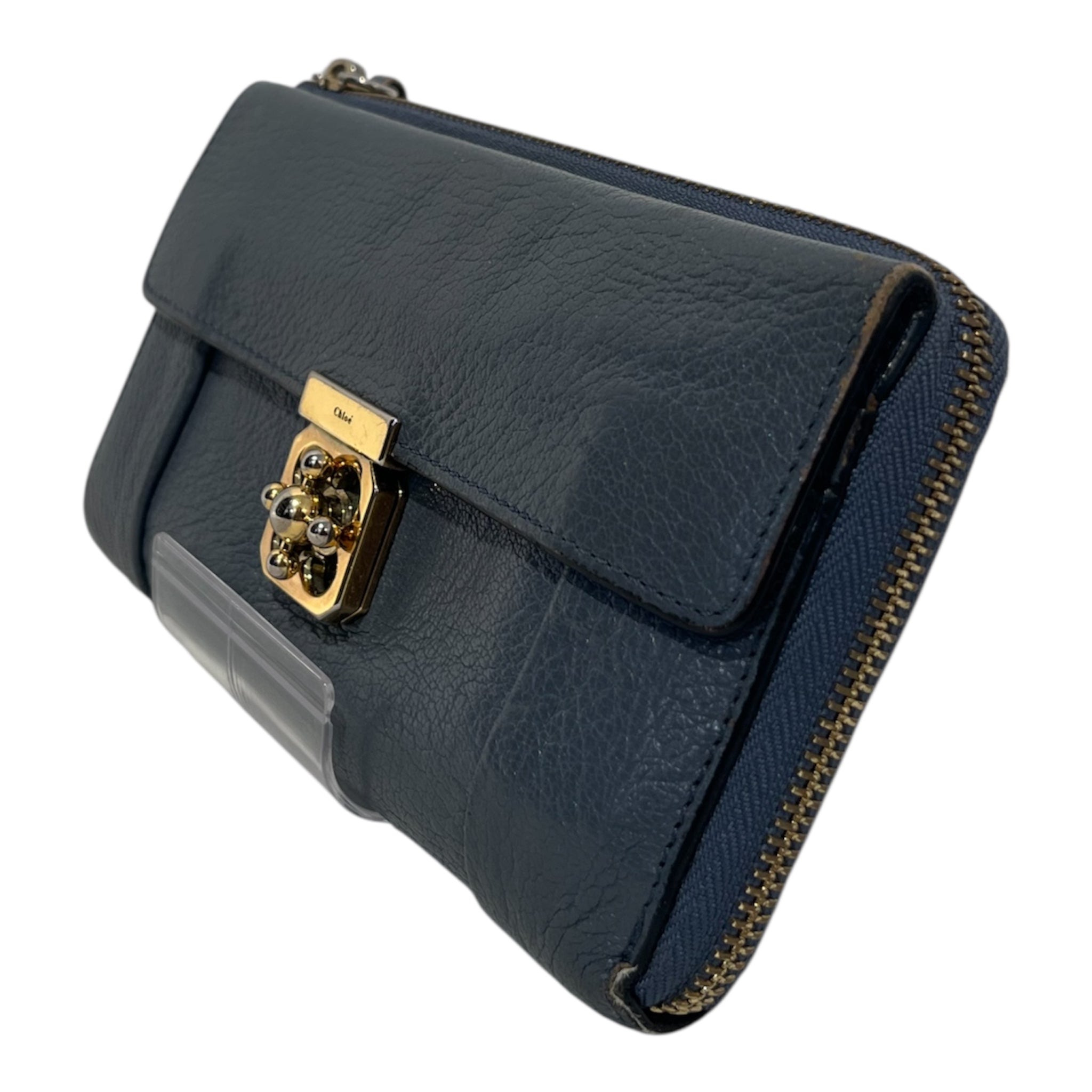 Chloe/Long Wallet/Leather/BLU/Elise Model view 1