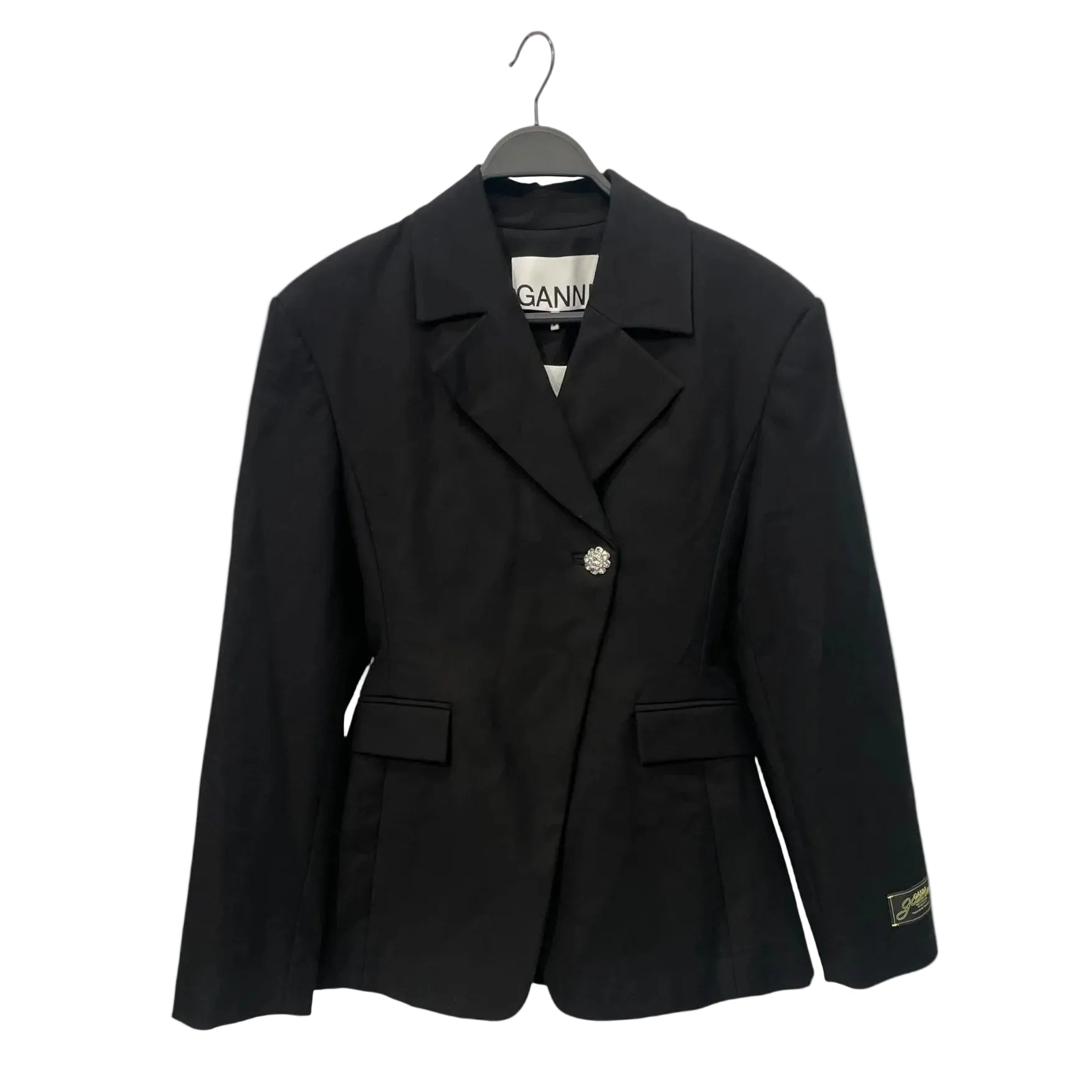 GANNI/Tailored Jkt/34/Cotton/BLK/ view 1