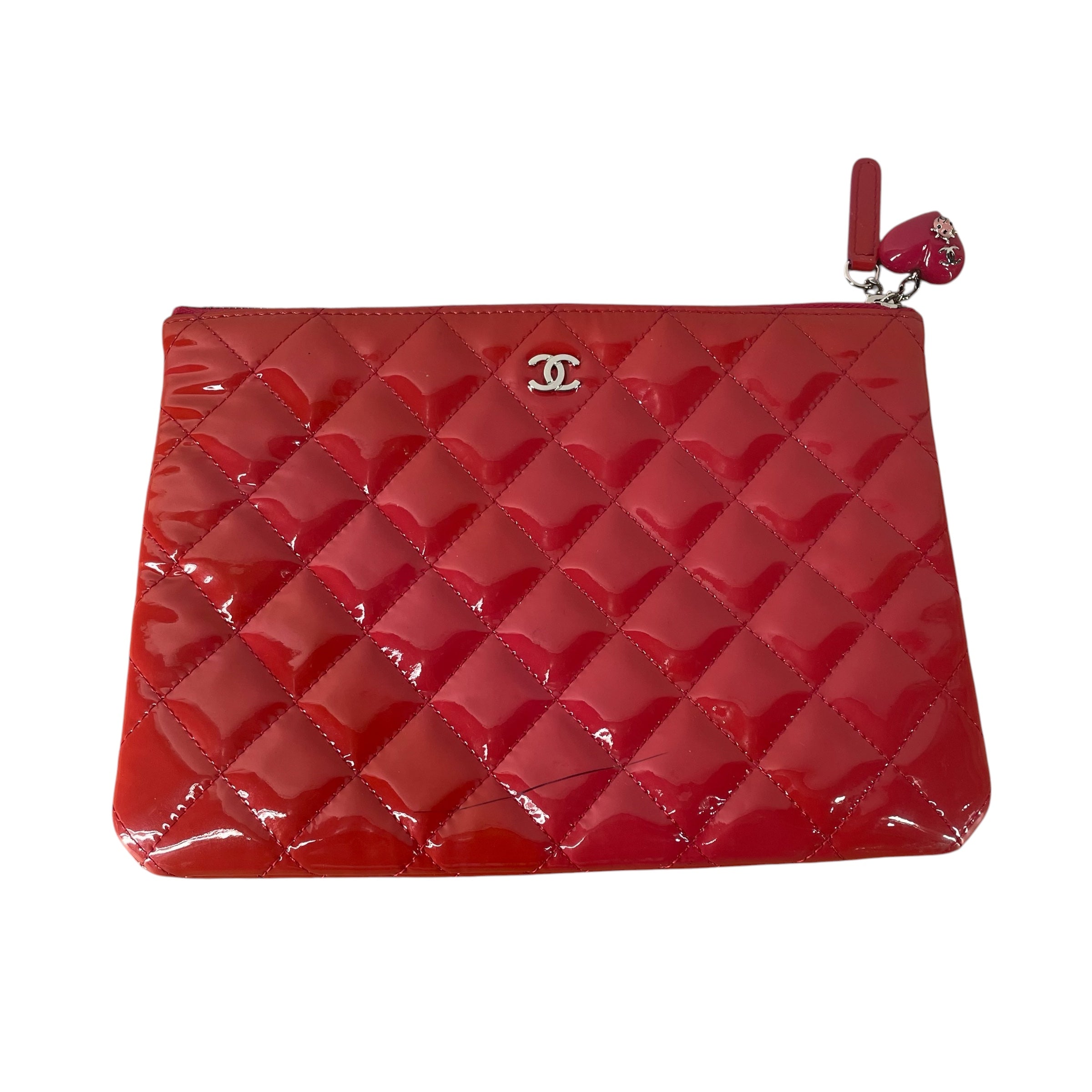 CHANEL/Clutch Bag/Leather/RED/MEDIUM QUILTED O-CASE view 1