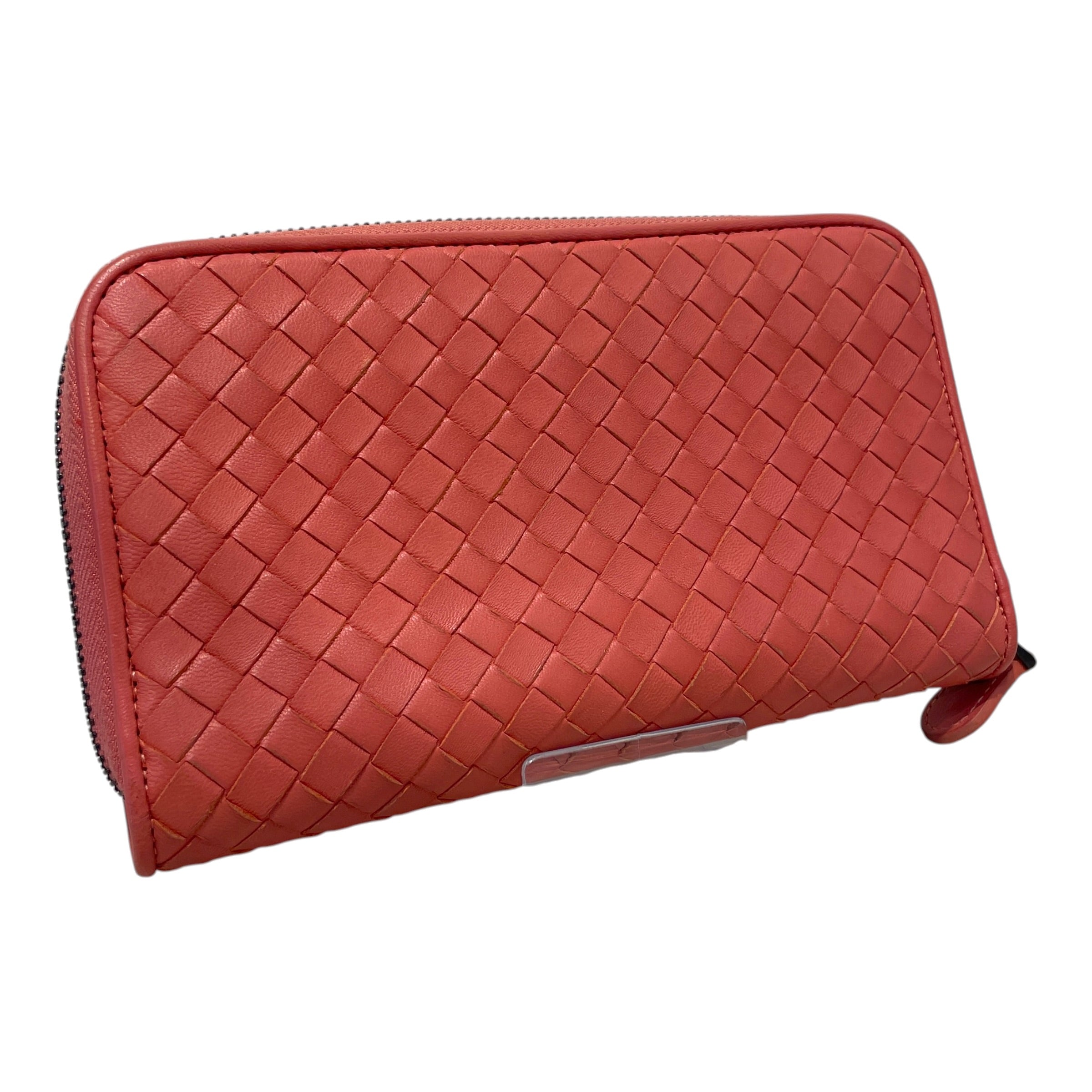 BOTTEGA VENETA/Long Wallet/Leather/PNK/L's/Pink Cowhide Woven Wallet view 1