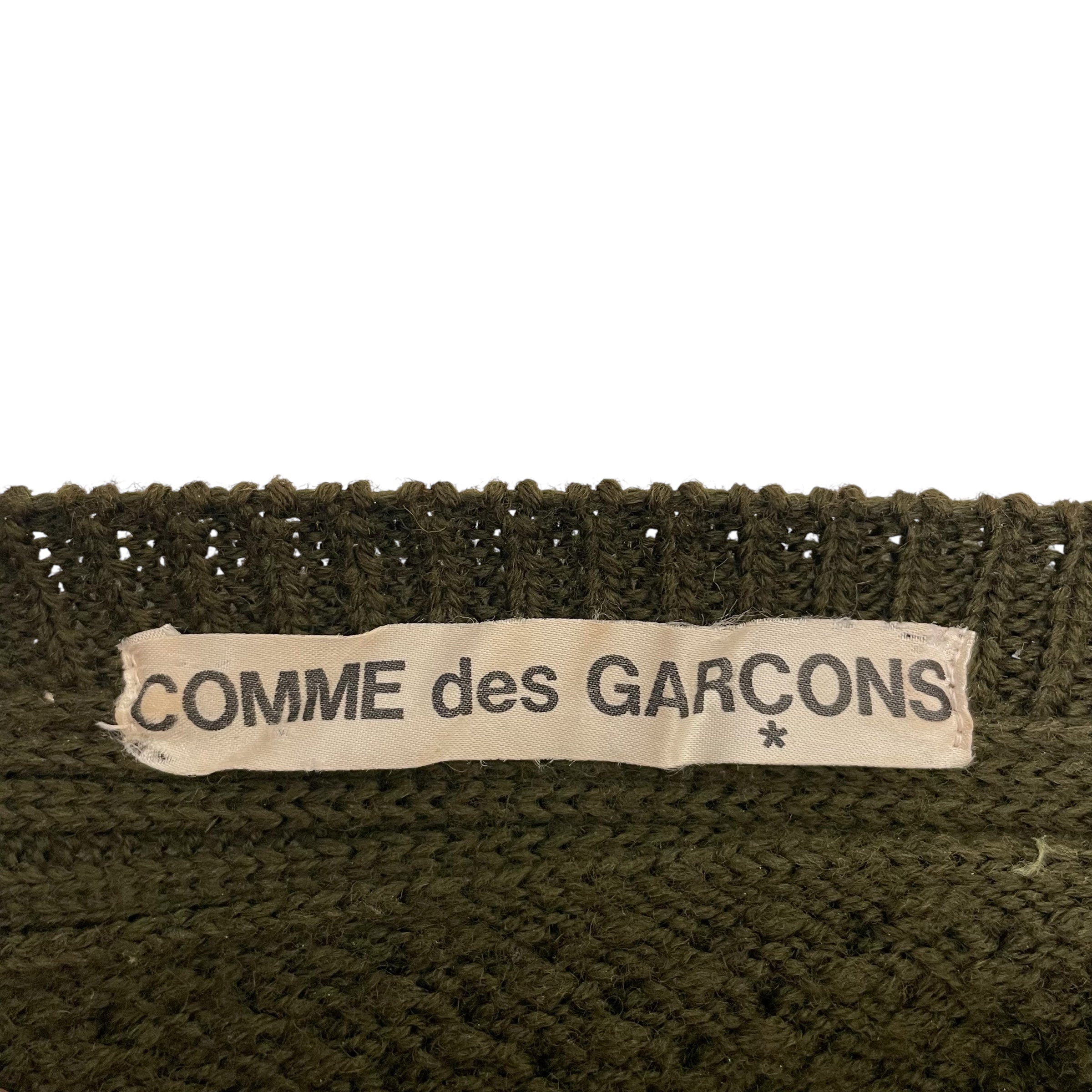 COMME des GARCONS/Dress/L/Cotton/GRN/Midi Length/Vintage 80s Sweater Dress view 3