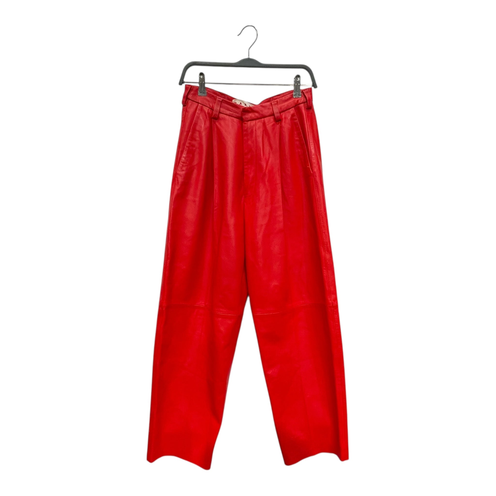 MARNI/Straight Pants/40/Leather/RED/PLEATED LEATHER PANT view 1