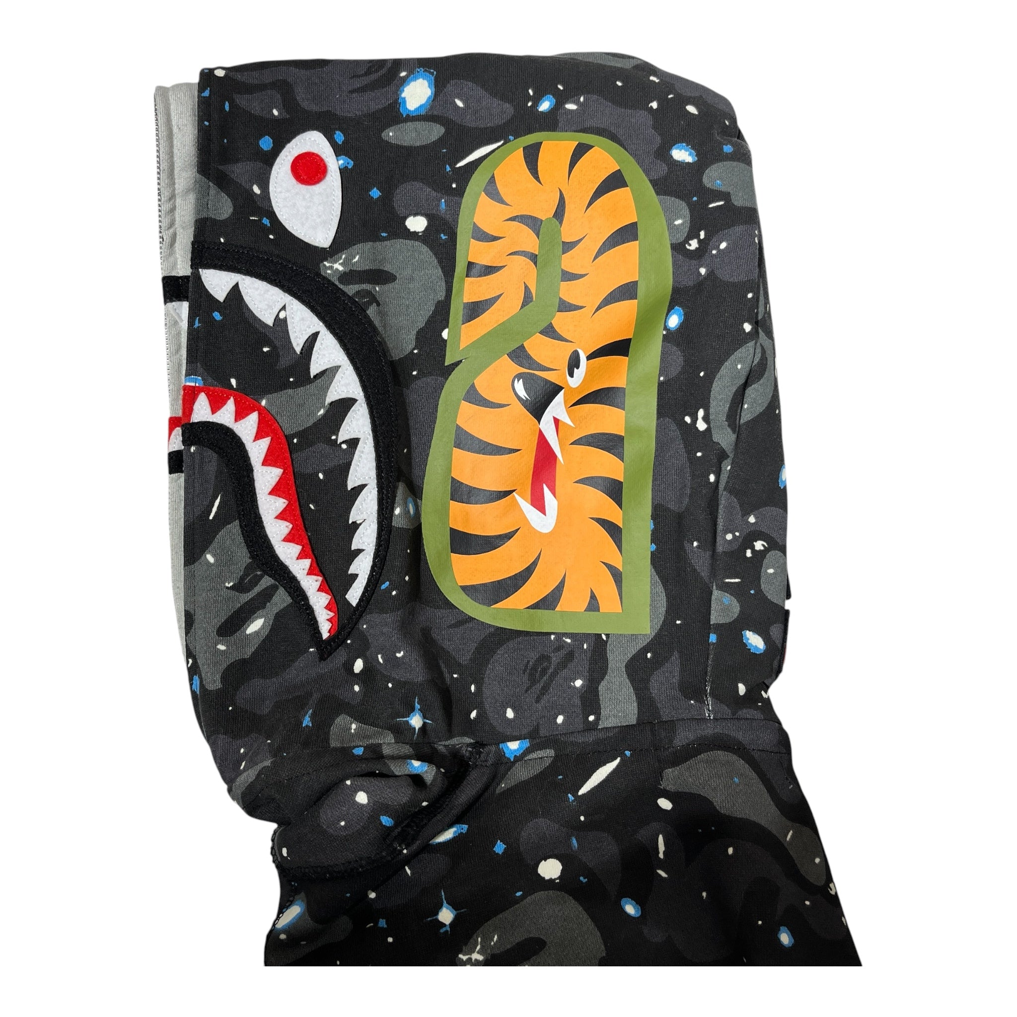 A BATHING APE/Hoodie/M/All Over Print/Cotton/BLK/DOUBLE LAYER SHARK view 4