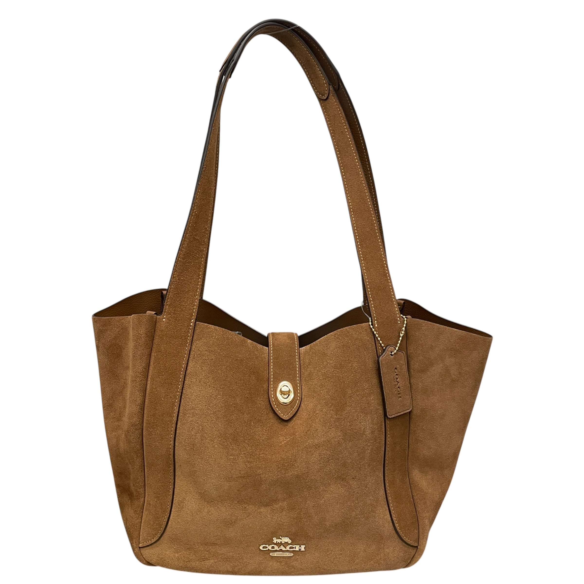 COACH/Tote Bag/Suede/CML/HADLEY TURNLOCK view 1