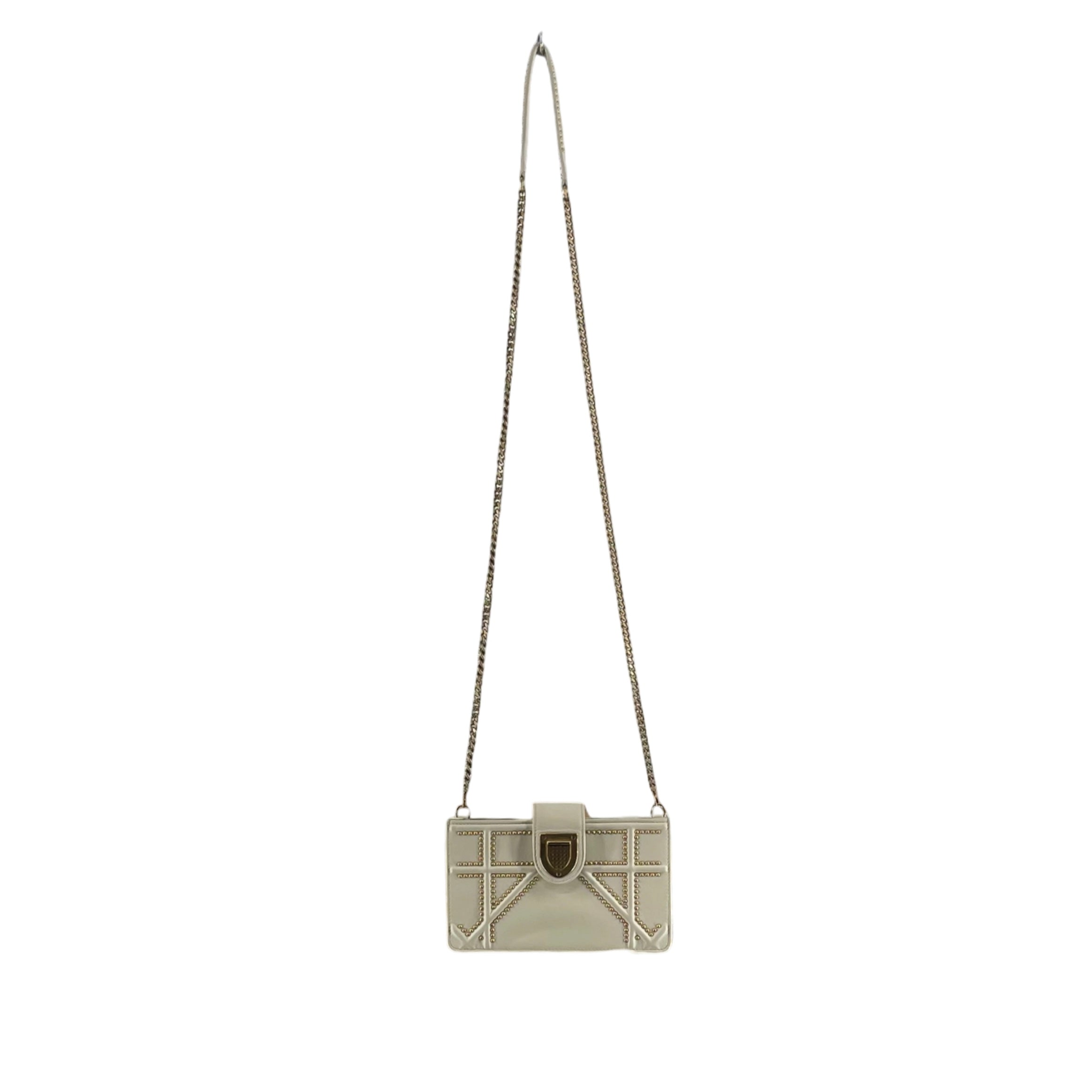 Christian Dior/Cross Body Bag/Leather/WHT/GOLD STUD HARDWARE view 1