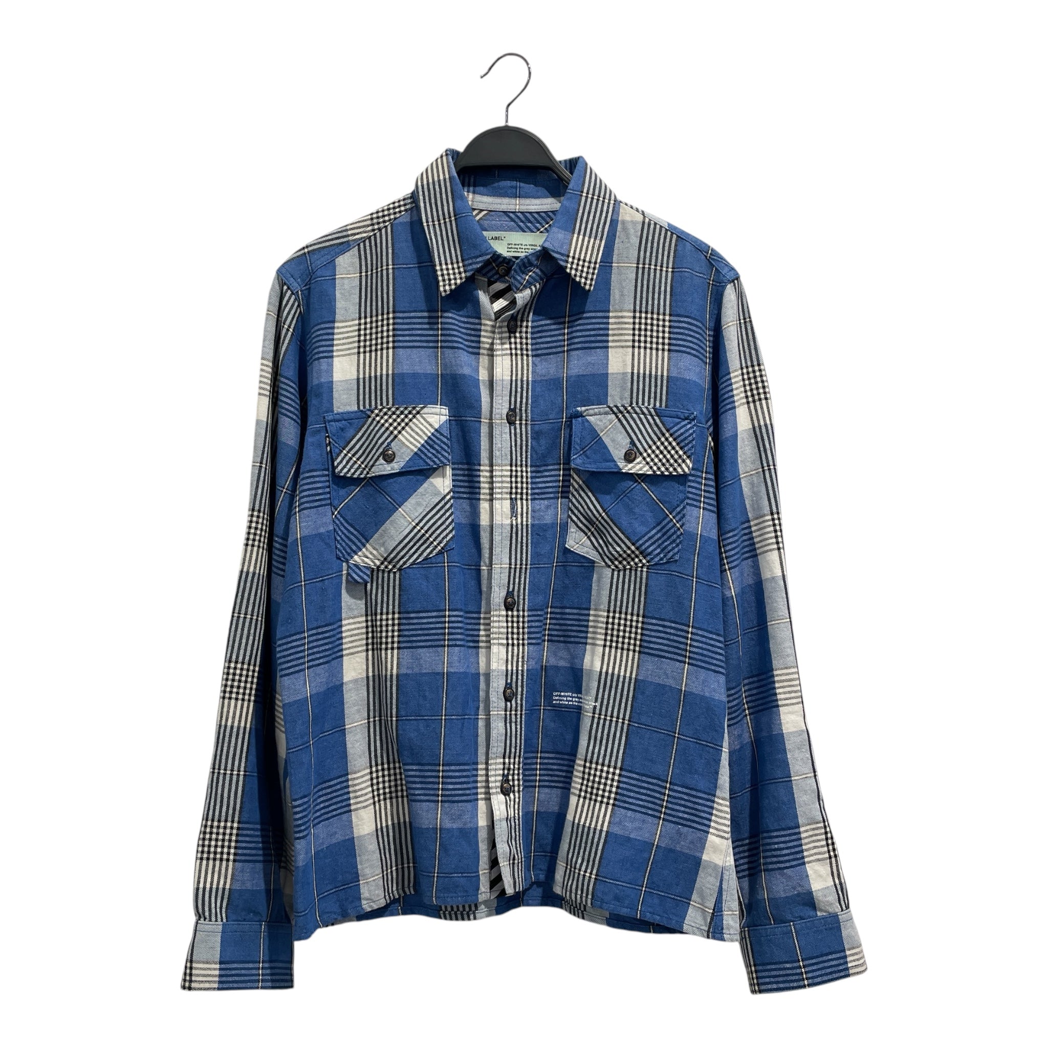 OFF-WHITE/Flannel Shirt/S/Cotton/BLU/Plaid/ view 1