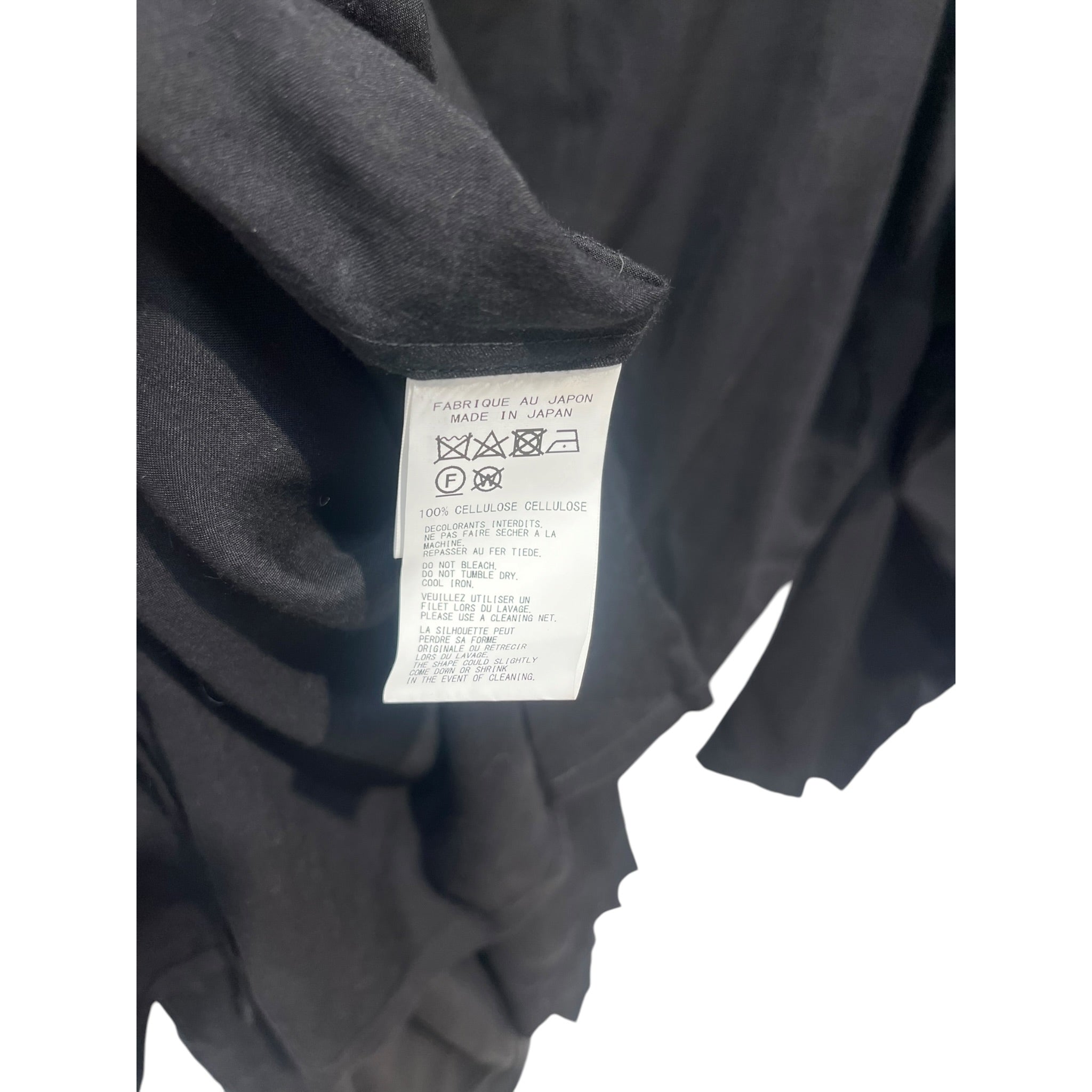 YOHJI YAMAMOTO/LS Dress/2/Cotton/BLK/traditional clasps view 3