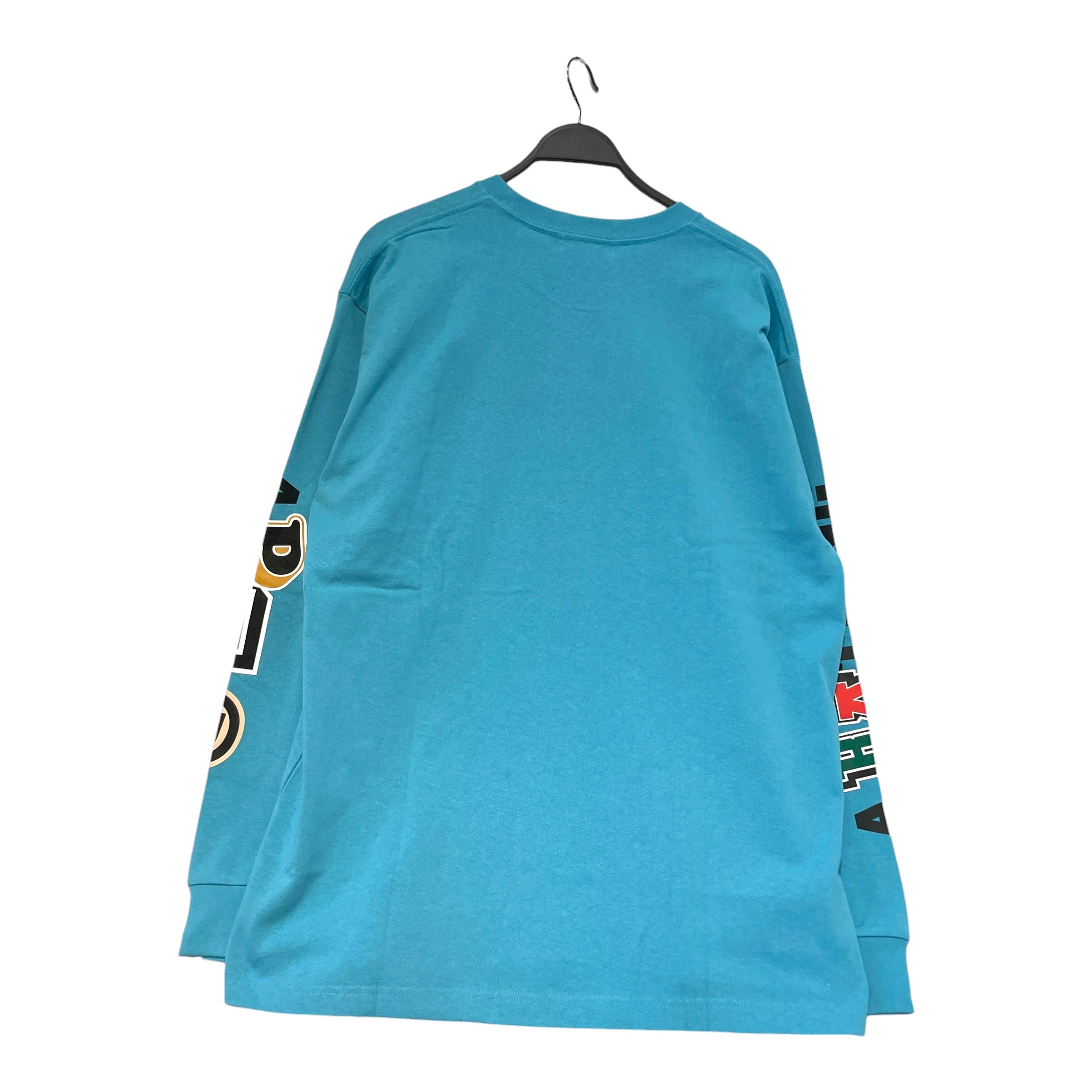 A BATHING APE/LS T-Shirt/XL/Cotton/BLU/Ape Patch Logo Sleeves view 2