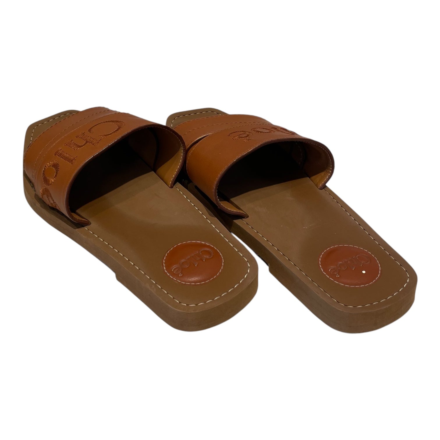 Chloe/Sandals/US 7.5/Leather/CML/WOODY LOGO/MULE SLIDES view 2