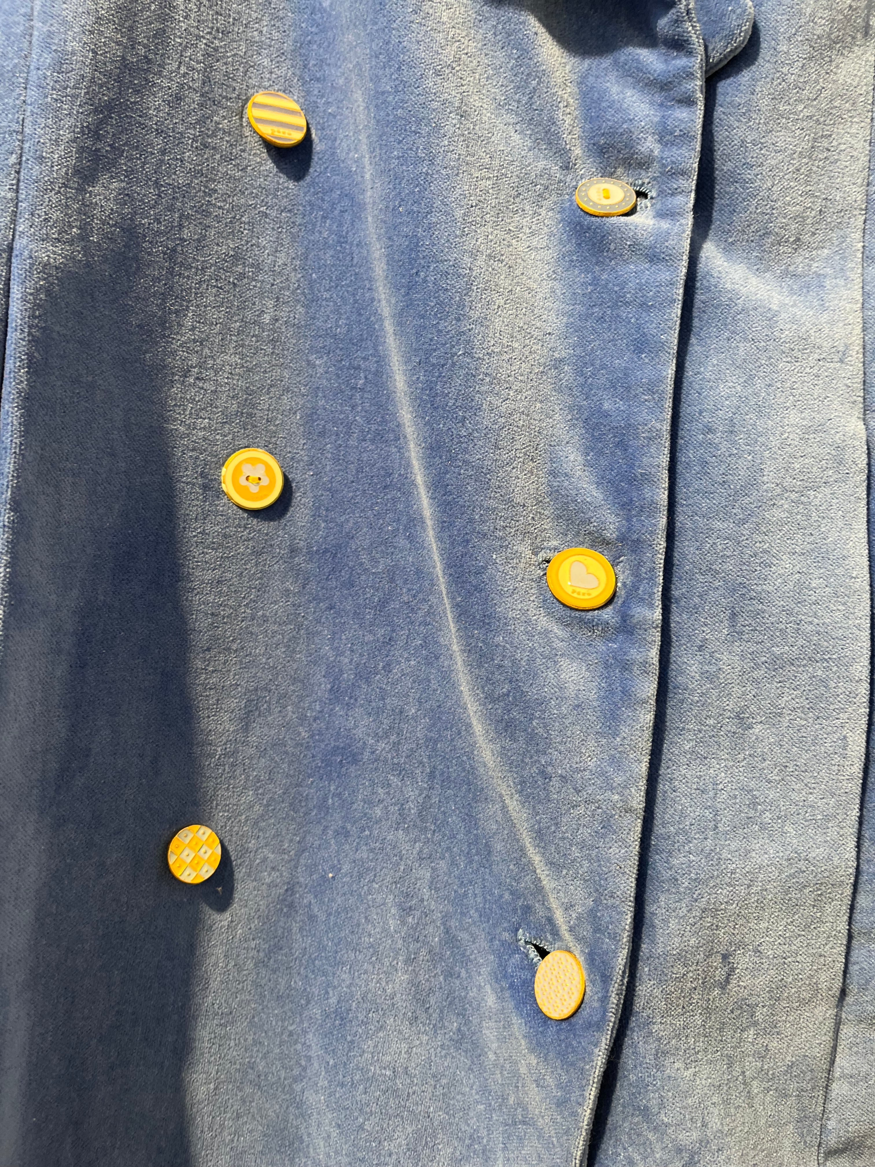 PERO/Tailored Jkt/Velour/BLU/plaid lining view 3