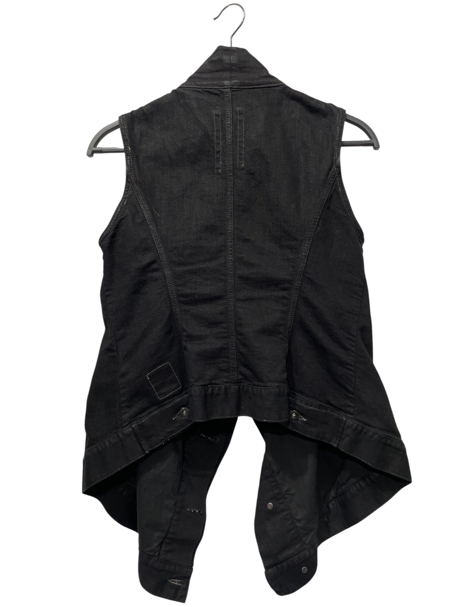 RICK OWENS DRKSHDW/Vest/L/Cotton/BLK/DRKSHDW Aysmertric Vest DS1702 view 2