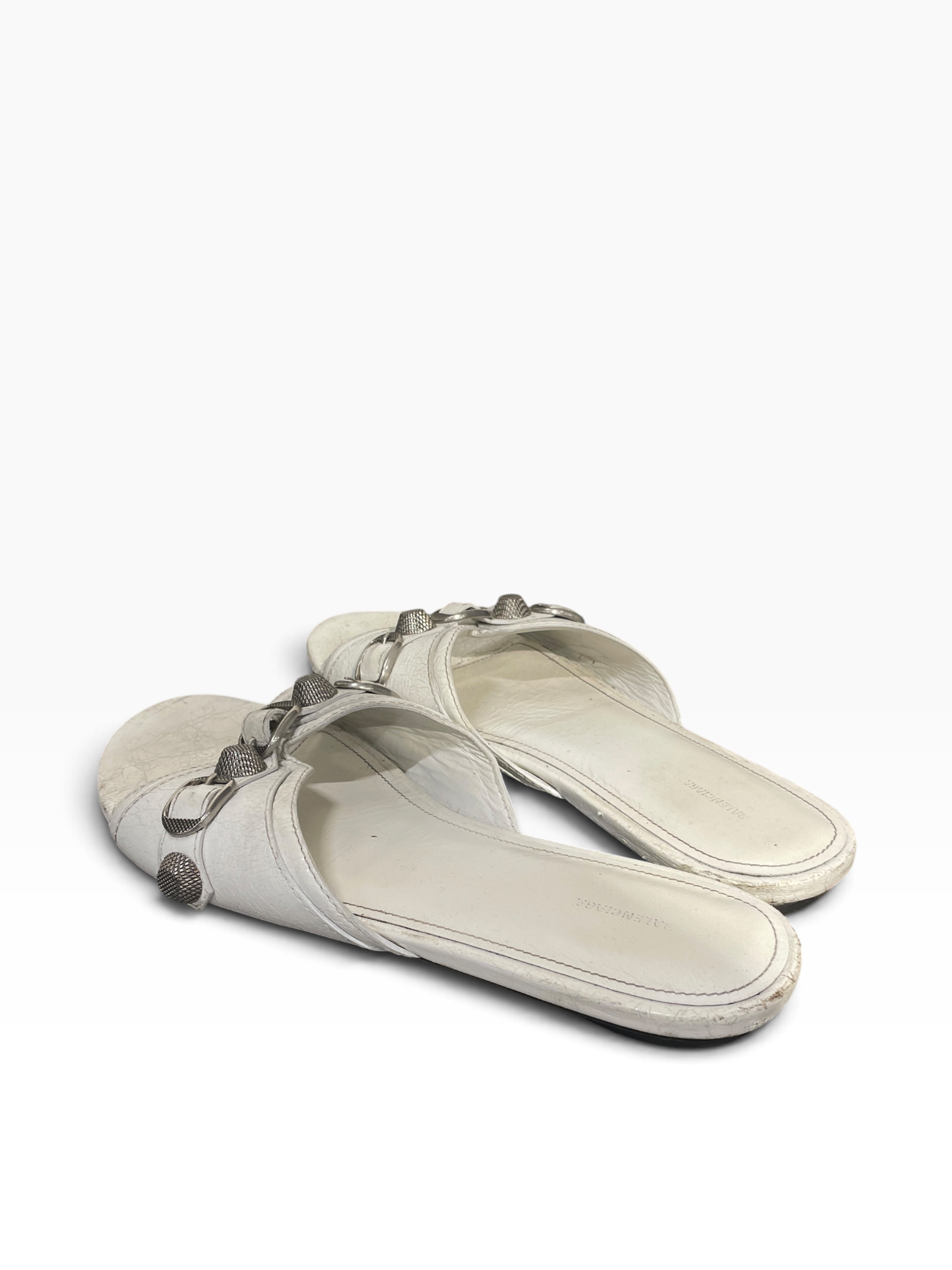 BALENCIAGA/Flat Shoes/EU 40/Leather/WHT/CAGOLE FLATS view 2