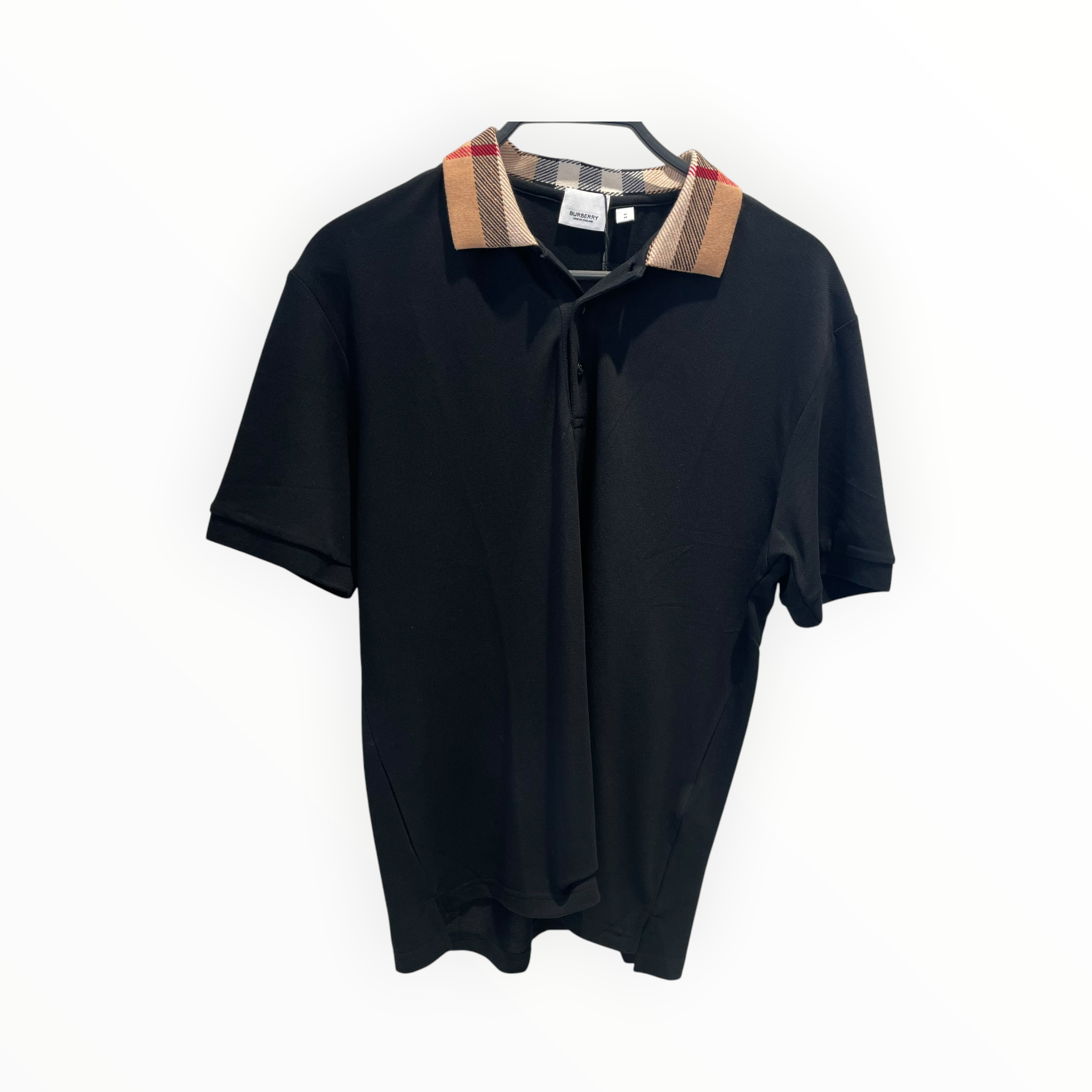 BURBERRY LONDON/T-Shirt/M/Cotton/BLK/Cody Check Collar view 1