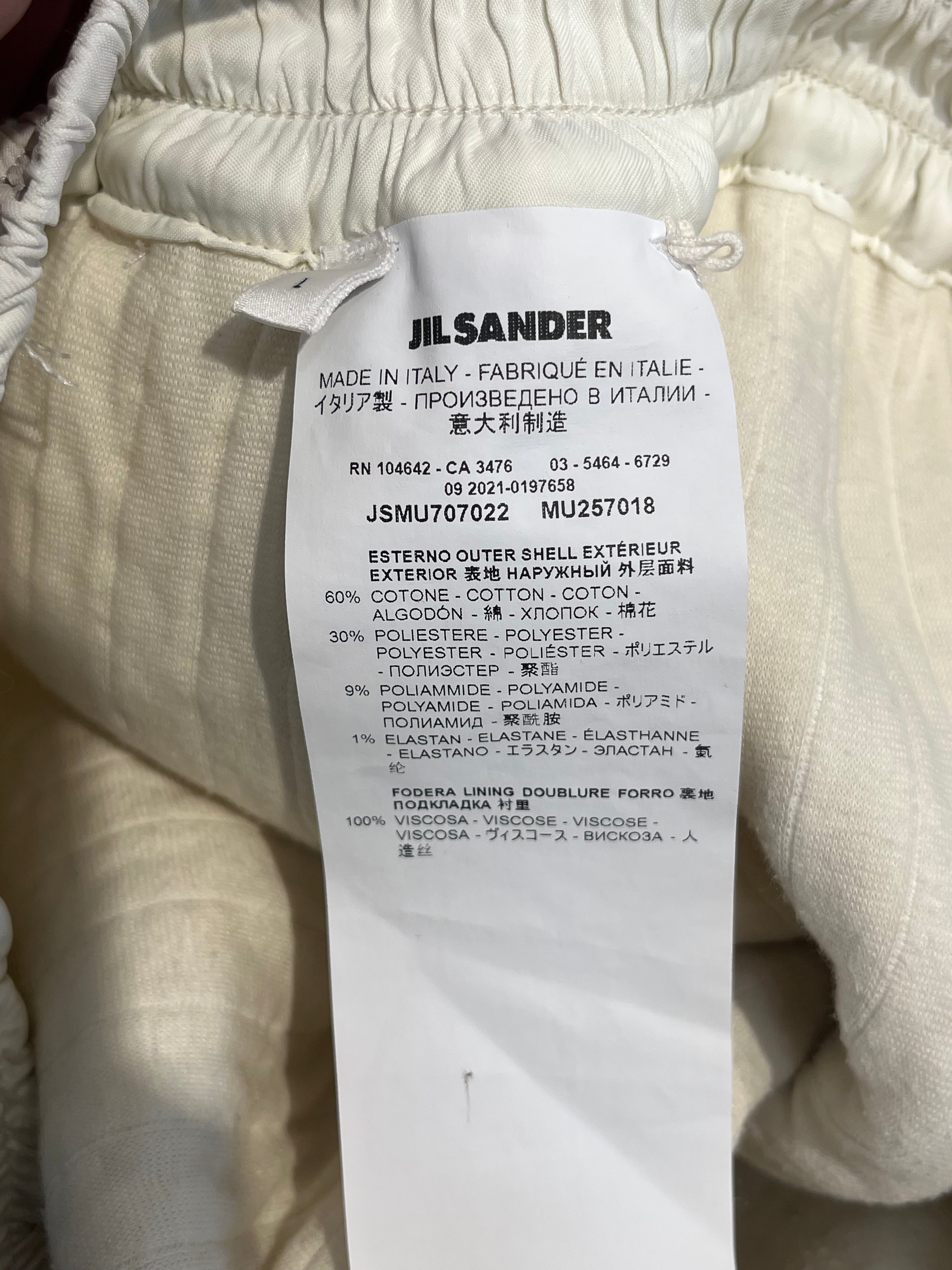 JIL SANDER/Shorts/L/Cotton/WHT/QUILTED SHORTS view 3