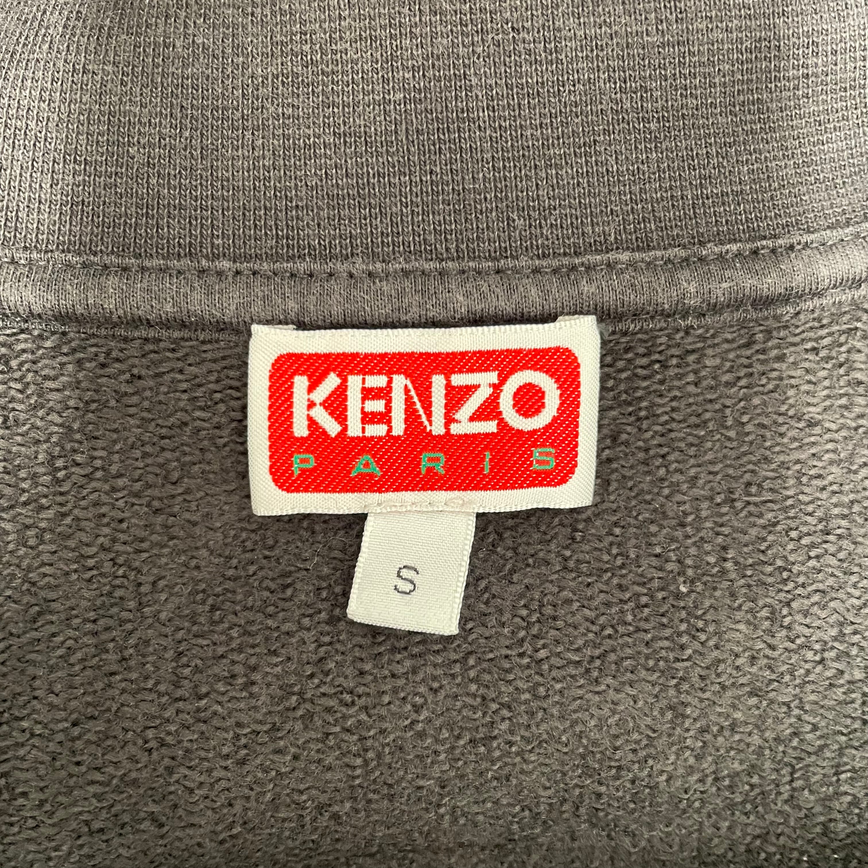KENZO/Zip Up Hoodie/M/Monogram/Cotton/GRY/Kenzo print view 3