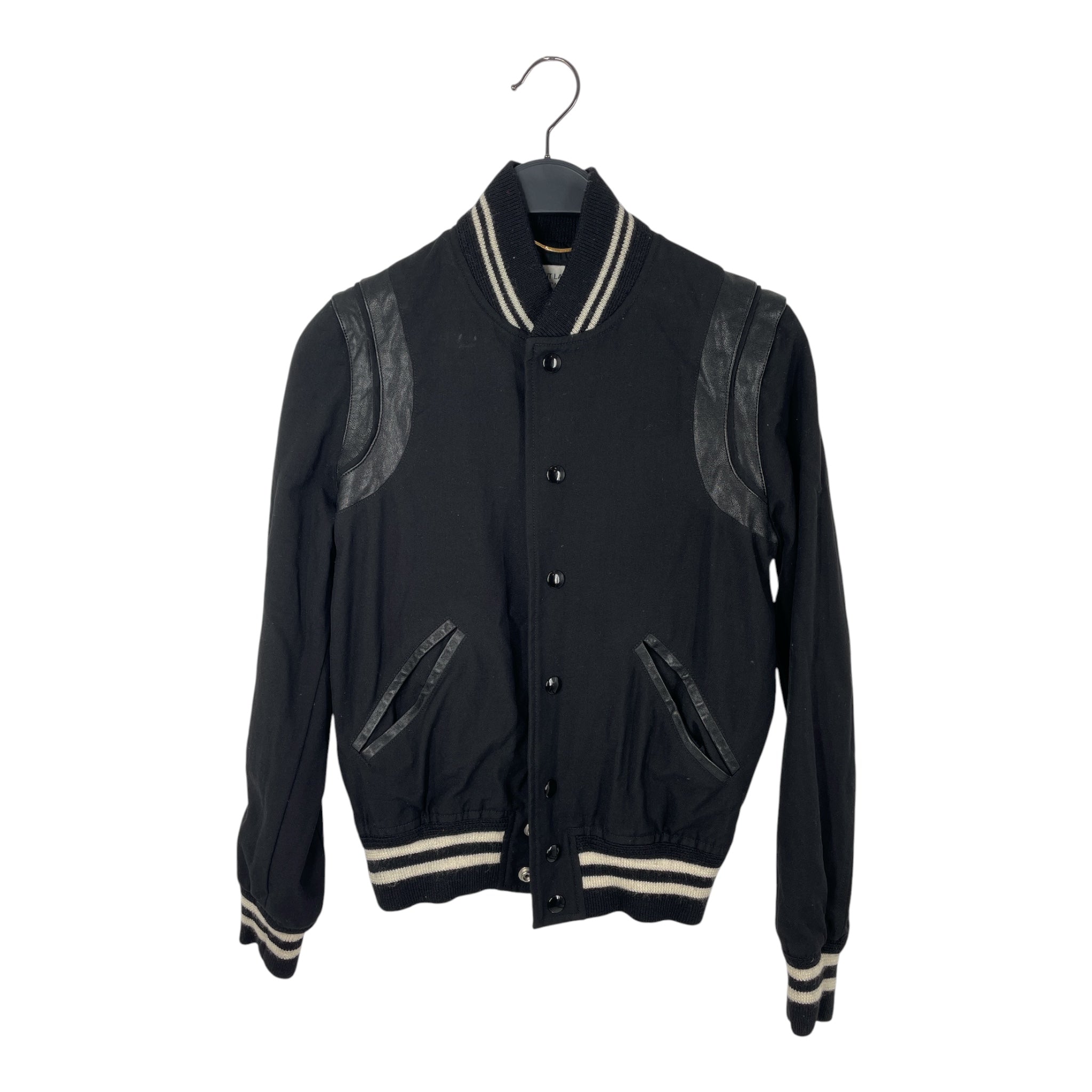 SAINT LAURENT/Baseball Jkt/34/Wool/BLK/TEDDY 2016 LIGHTWEIGHT view 1