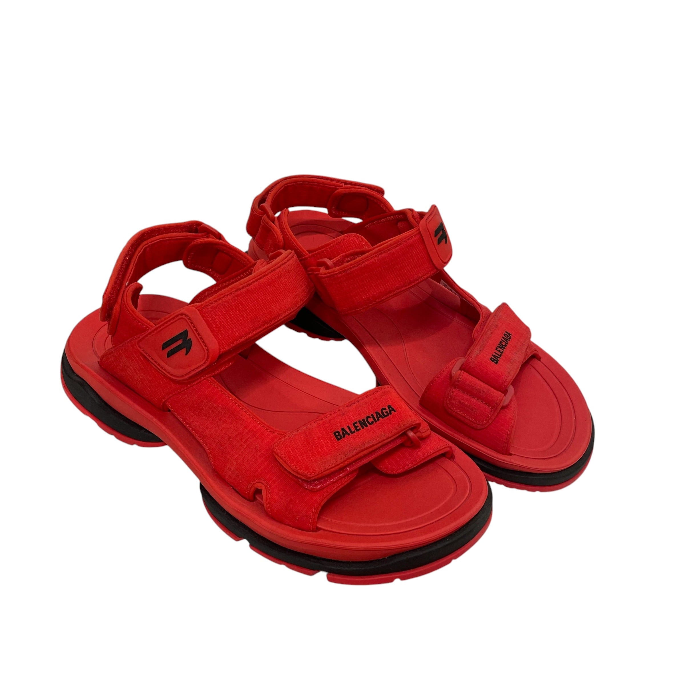 BALENCIAGA/Sandals/EU 43/Polyester/RED/VELCRO STRAP TOURIST view 1