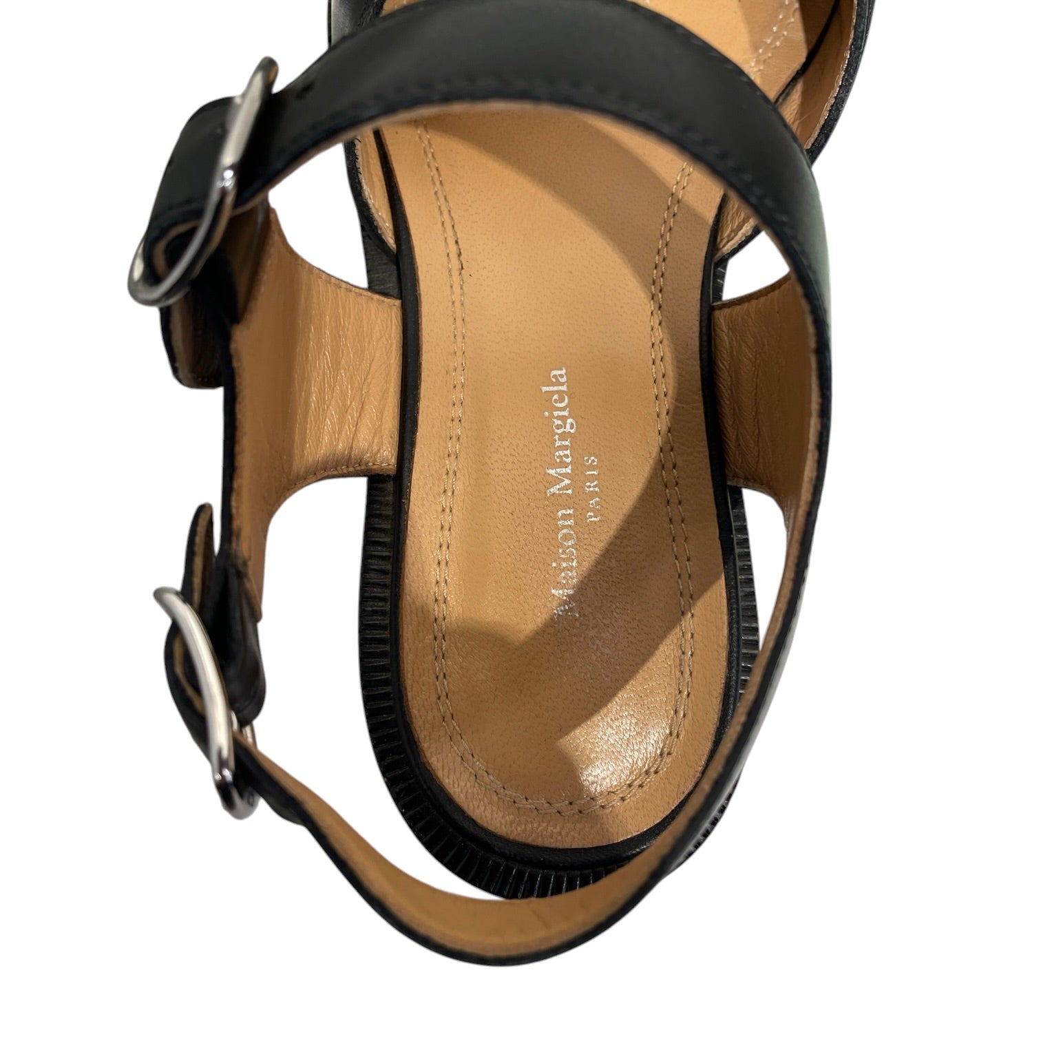Maison Margiela/Shoes/US 5.5/Leather/BLK/Ankle Strap/Mary Jane Tabi view 3