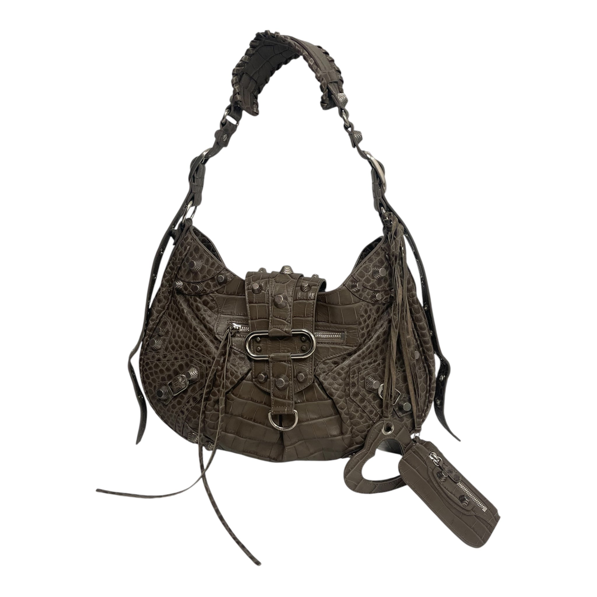 BALENCIAGA/Bag/Leather/GRY/REPTILE CAGOLE view 1