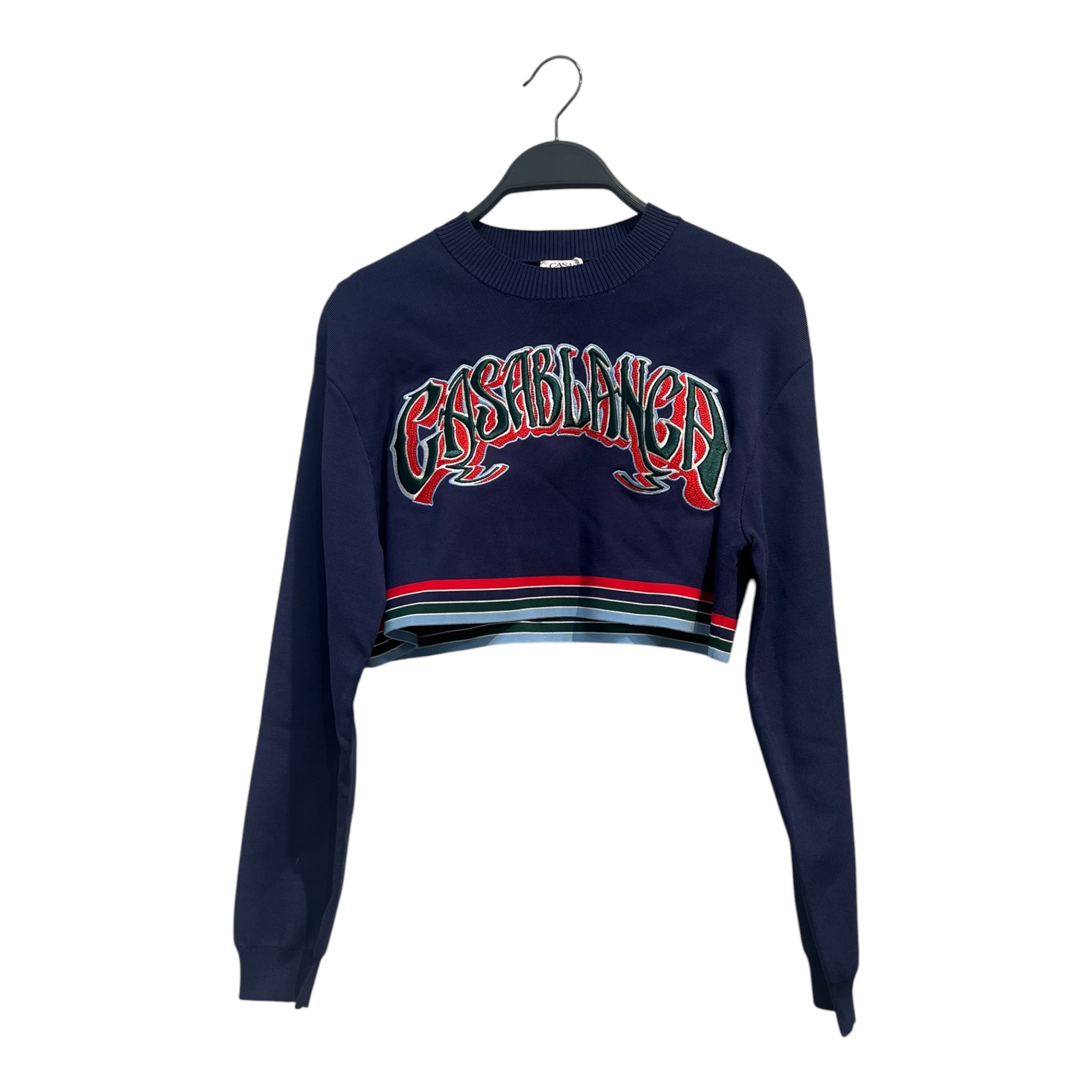 CASABLANCA/LS T-Shirt/S/Graphic/Polyester/NVY/EMBRIODERED PATCH LOGO view 1