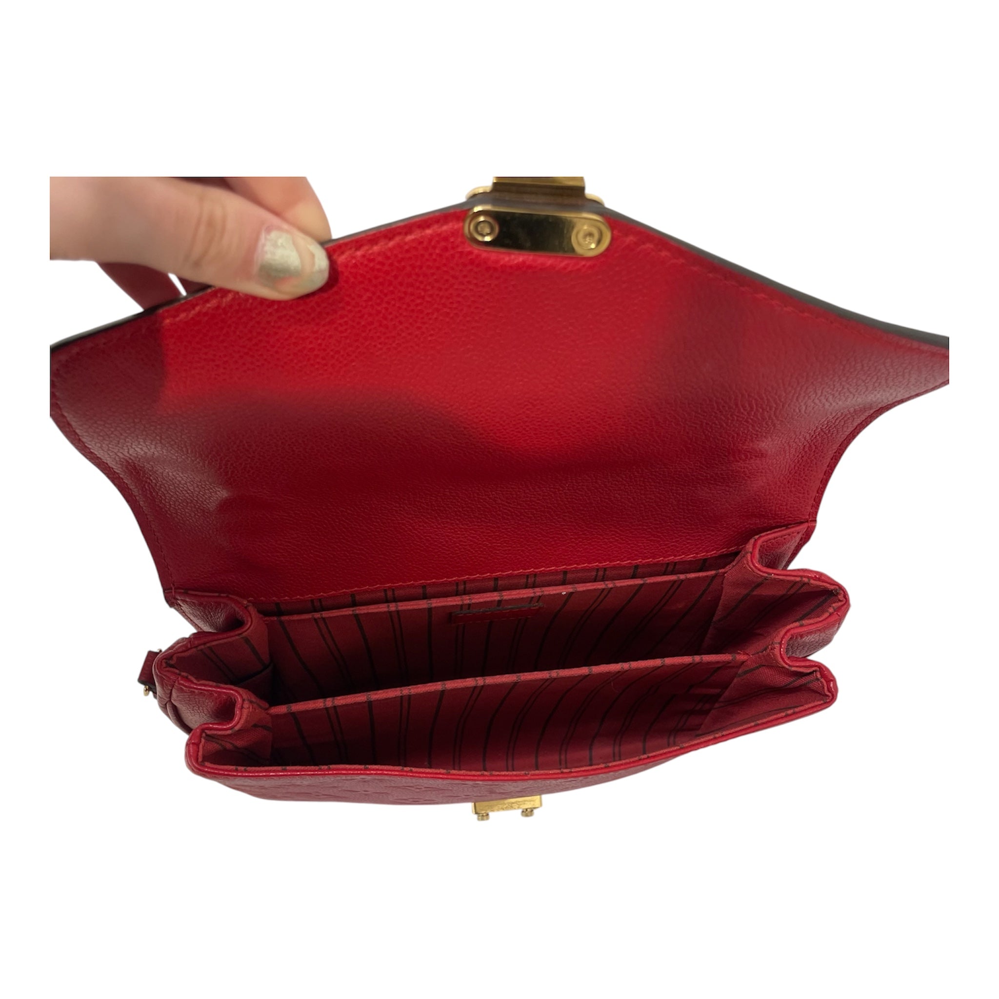 LOUIS VUITTON/Cross Body Bag/Monogram/Leather/RED/Metis MM view 4