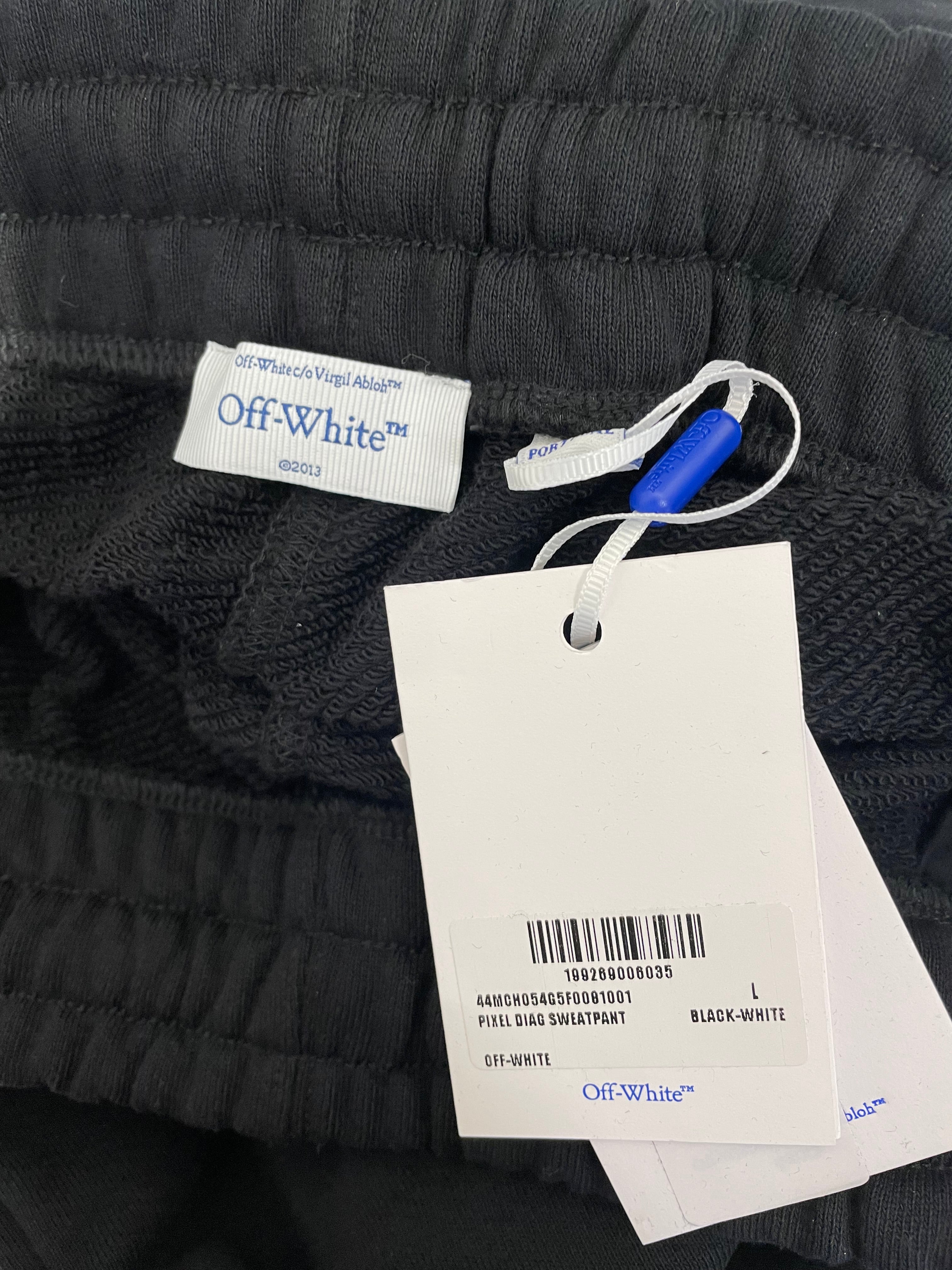 OFF-WHITE/Pants/L/Cotton/BLK/Pixel Diag Sweatpants view 3