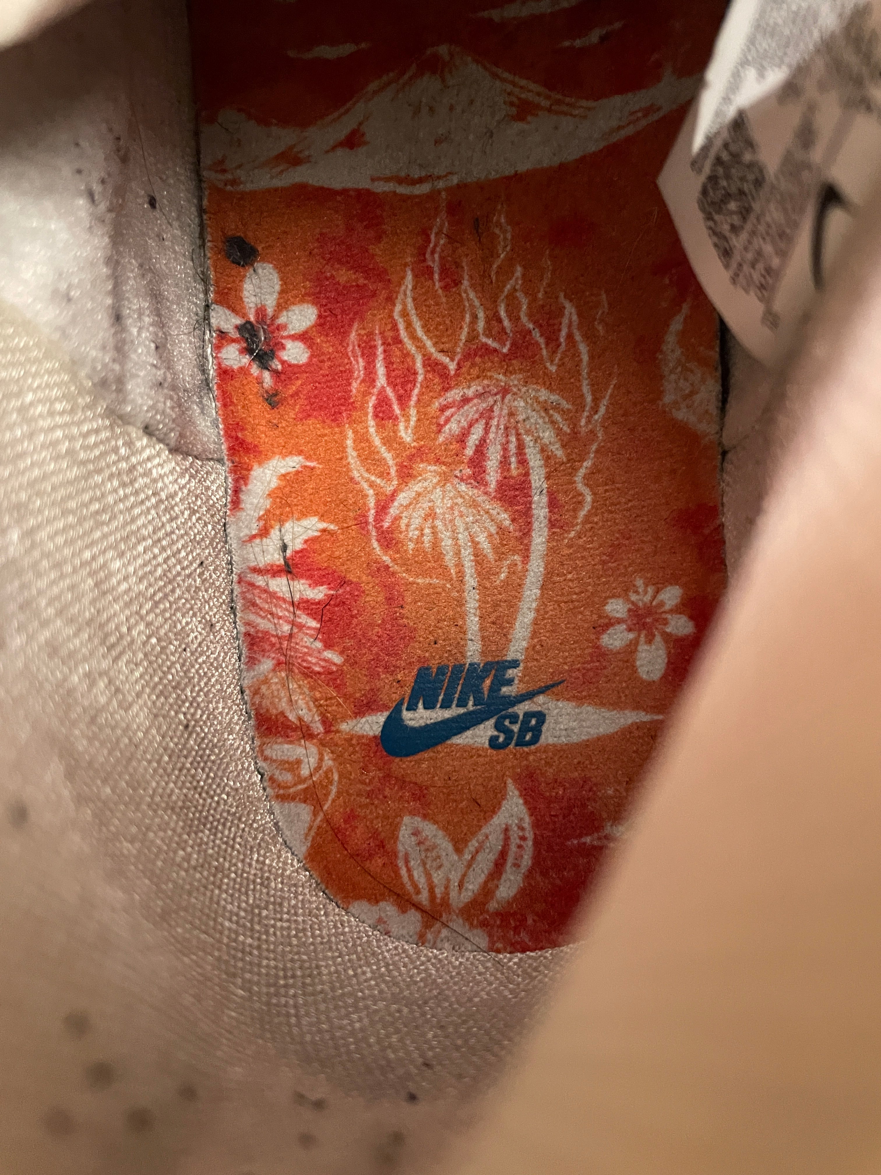 NIKE/DUNK HIGH PRO QS/Hi-Sneakers/US 9.5/Floral Pattern/Cotton/BLU/CZ2232-300 view 3