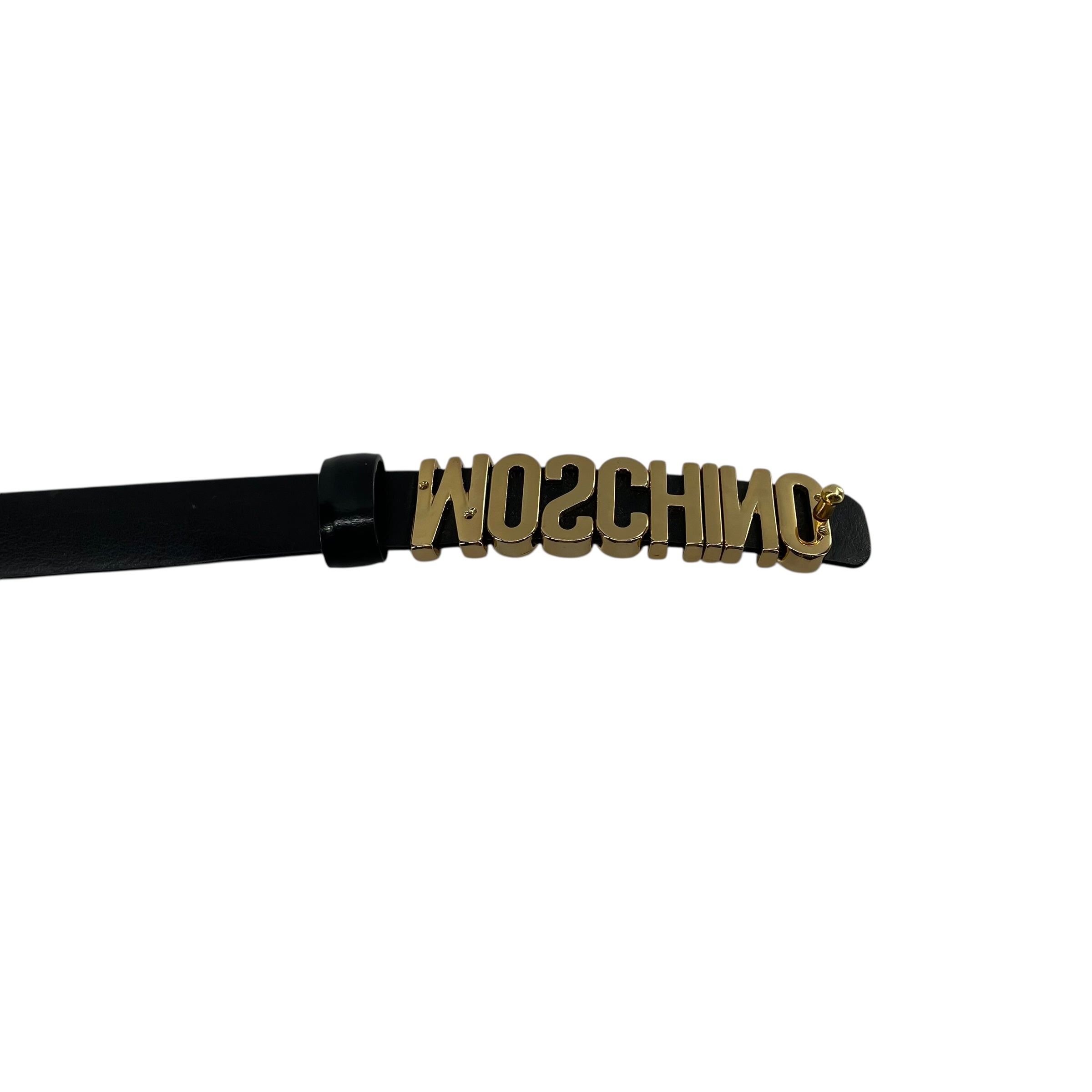 MOSCHINO/Belt/Leather/BLK/GOLD LOGO view 3