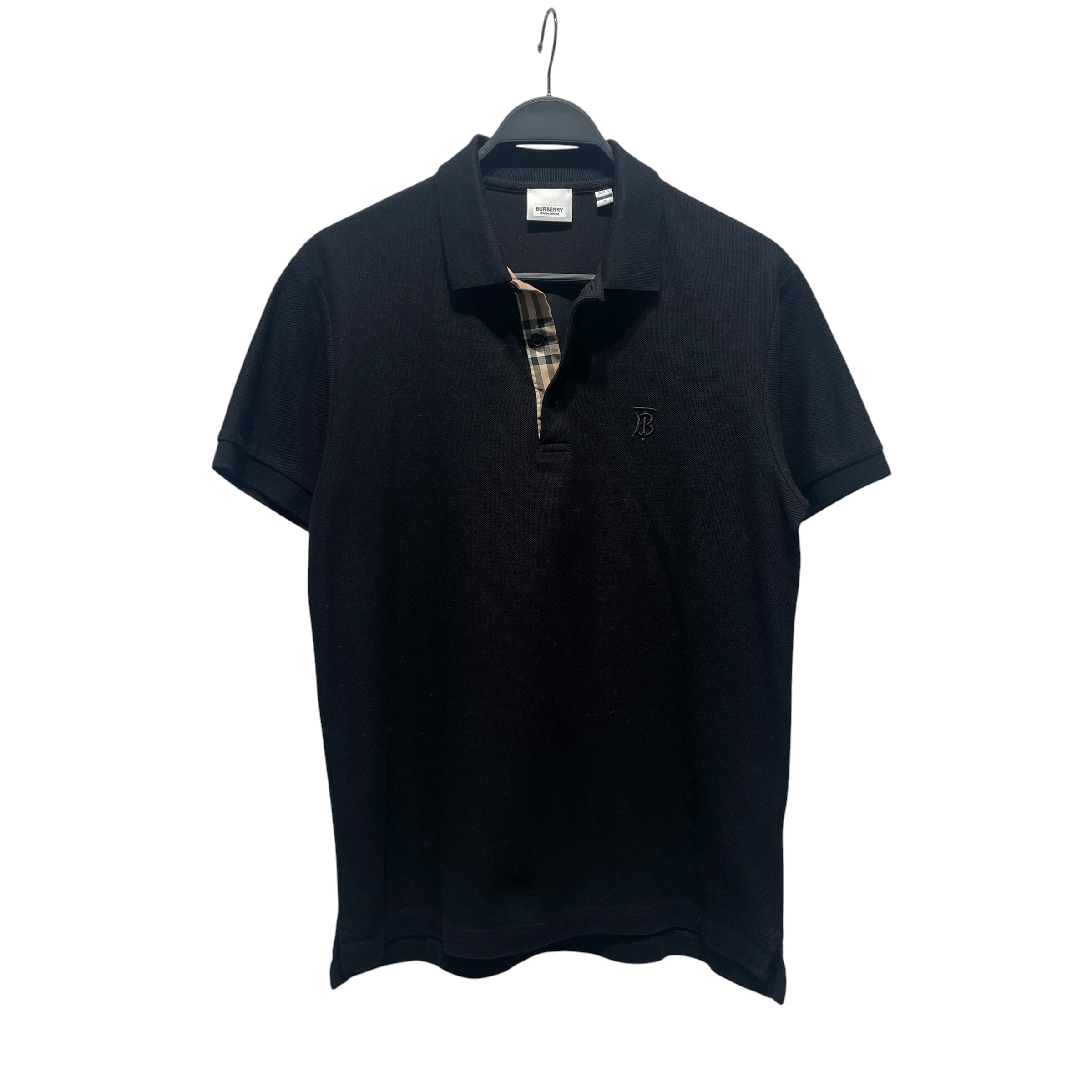 BURBERRY LONDON/Polo Shirt/M/Cotton/BLK/plaid collar view 1