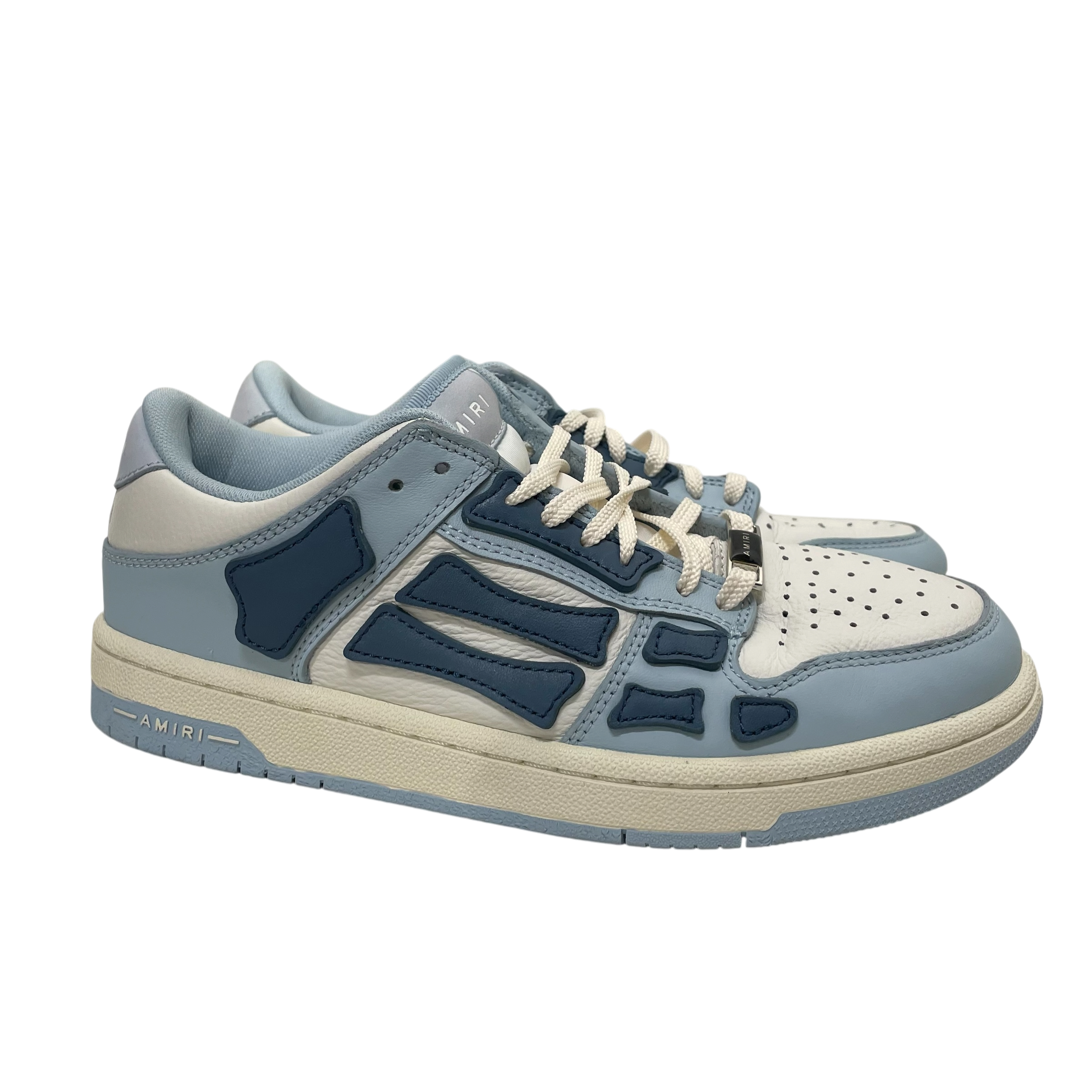 AMIRI/Low-Sneakers/US 8/Leather/WHT/Amiri Skel Top Low Sneaker Blu view 6