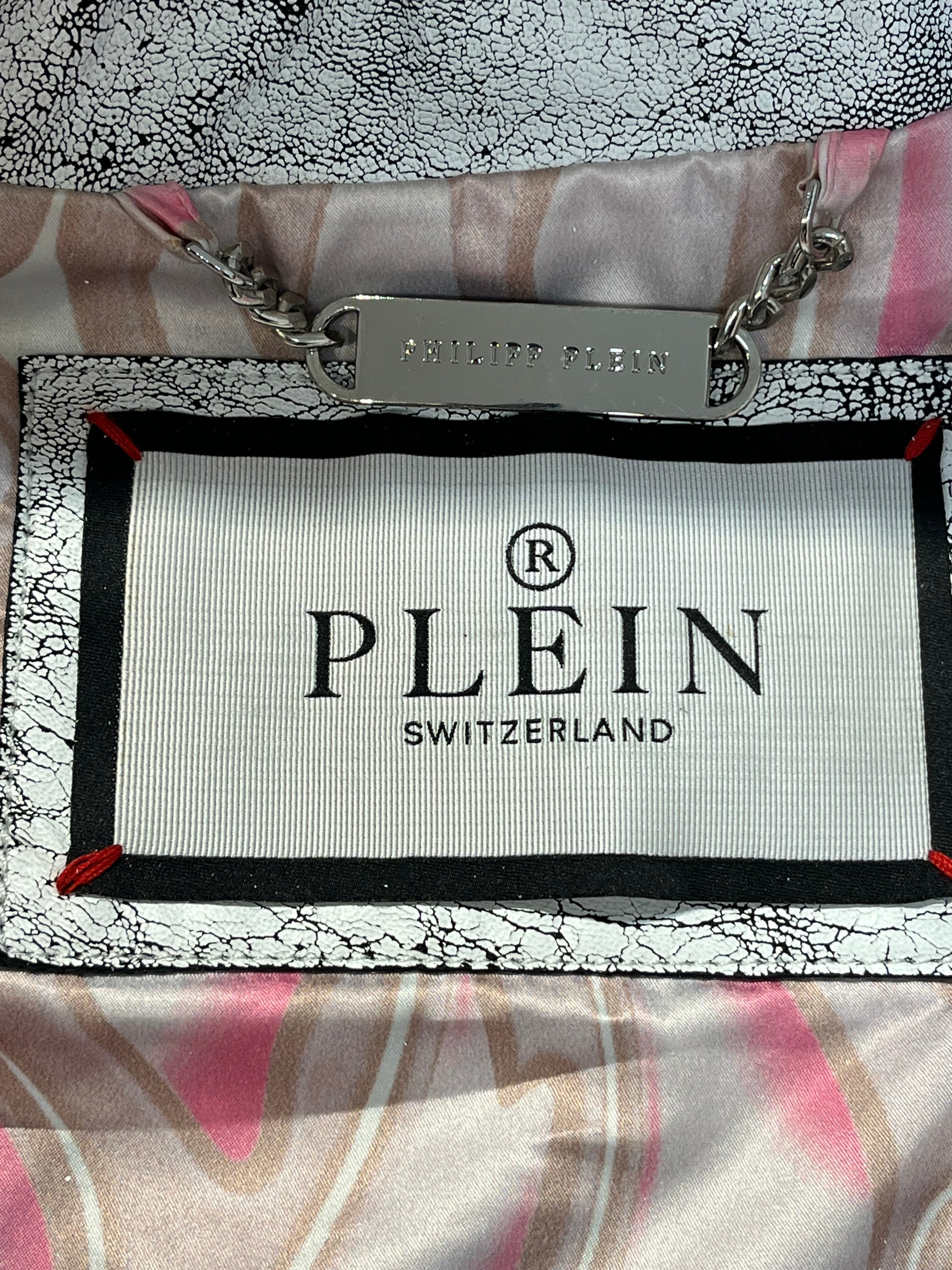 PHILIPP PLEIN/Leather Jkt/Leather/WHT/WHITE PAINTED STUDDED LEATHER view 4