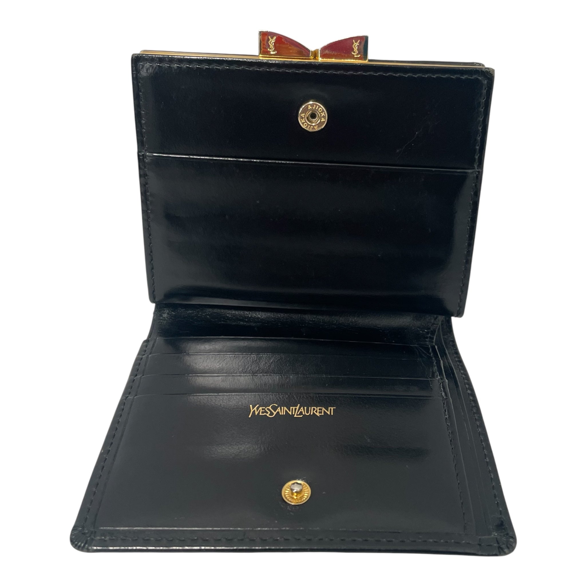 YVES SAINT LAURENT/Wallet/Leather/BLK/YSLGOLD view 4