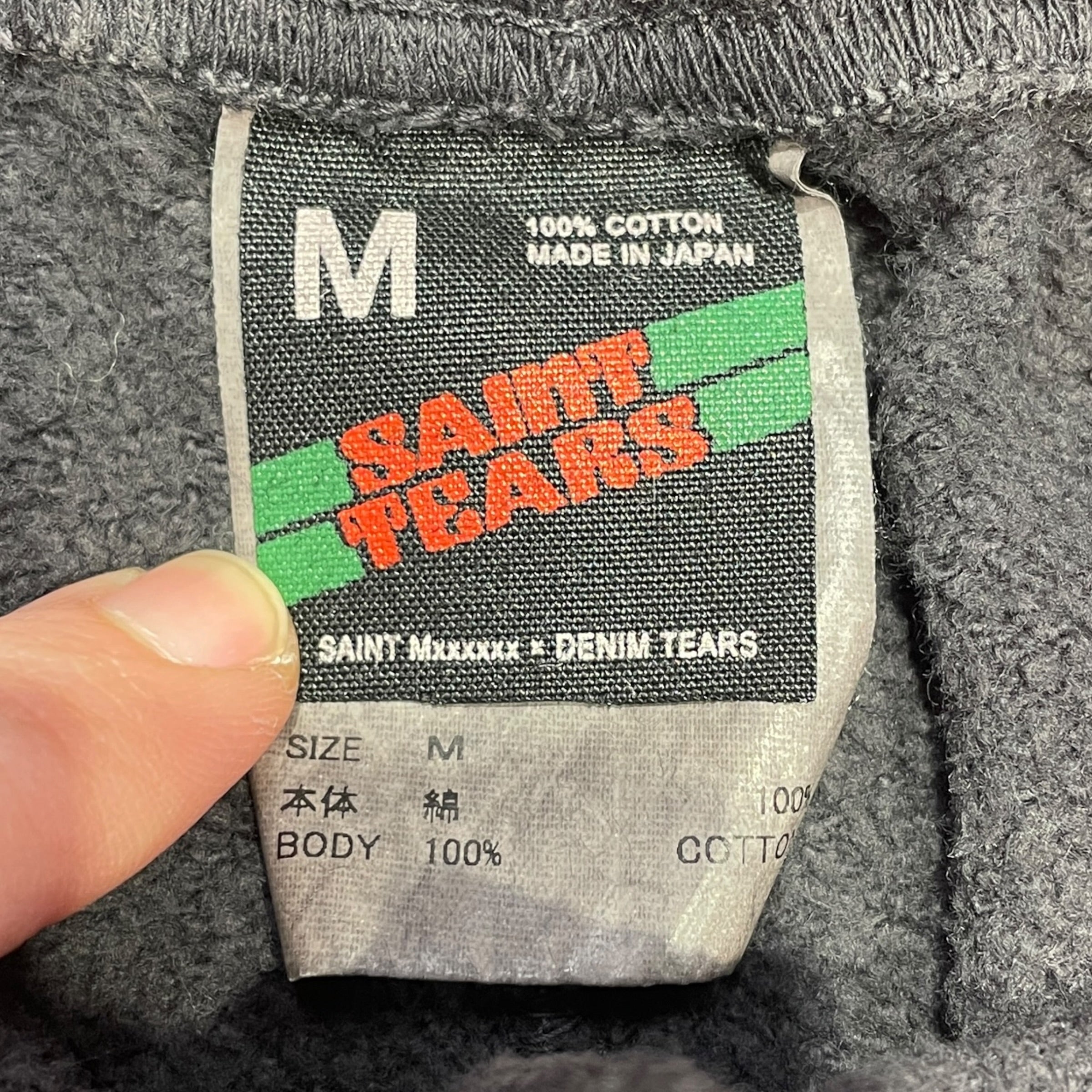 SAINT MICHAEL x DENIM TEARS/Pants/M/Cotton/GRY/ view 3