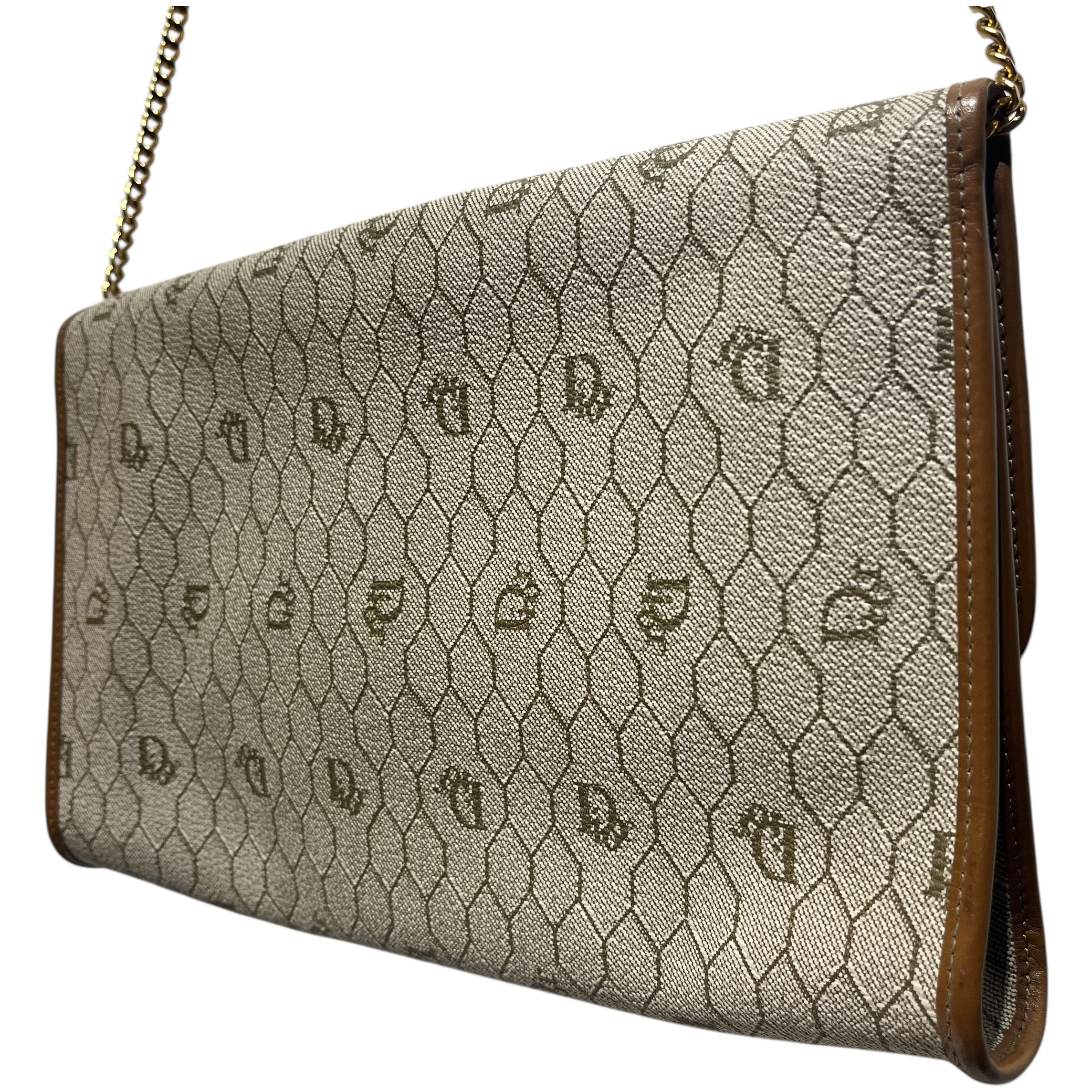 Christian Dior/Cross Body Bag/All Over Print/Leather/CRM/HONEYCOMB view 4