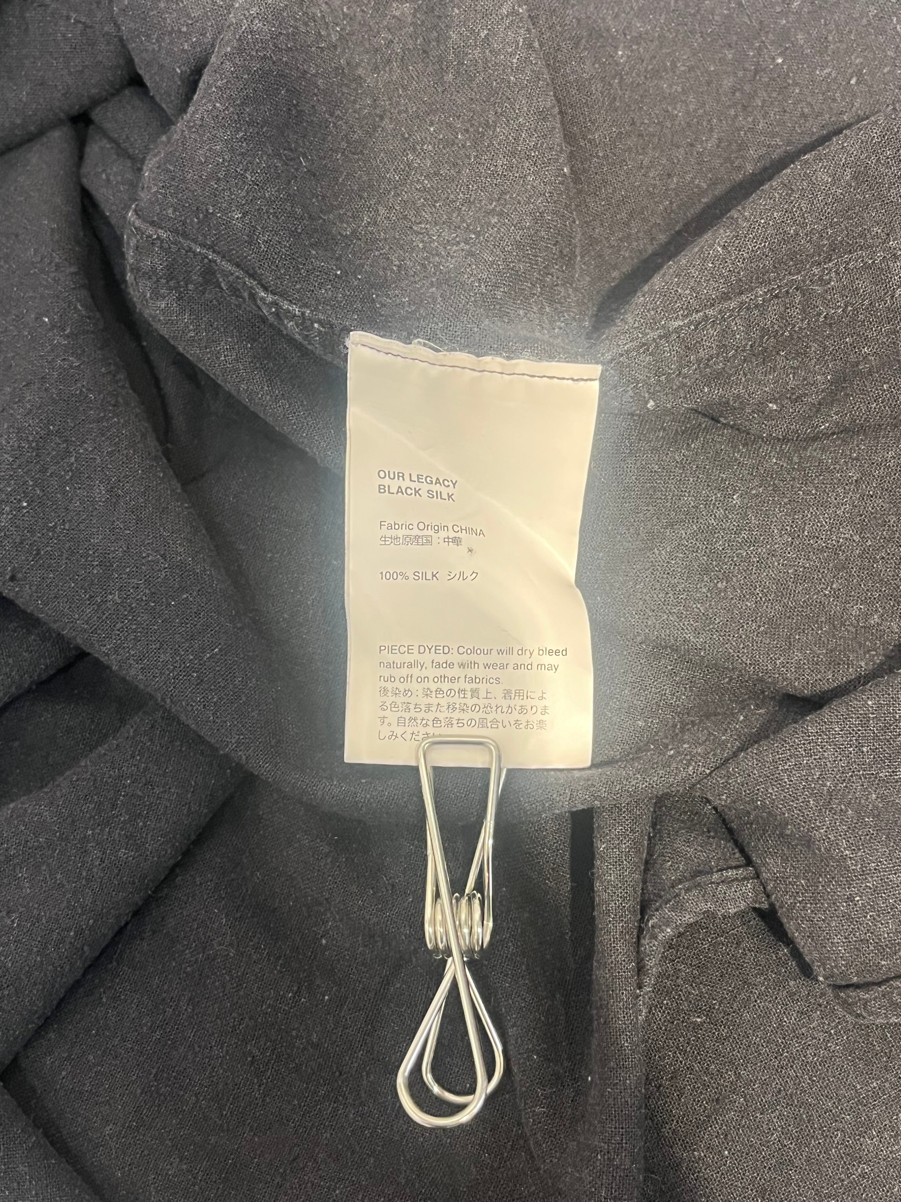 OUR LEGACY/LS Shirt/46/Silk/BLK/LEFT CHEST POCKET view 4