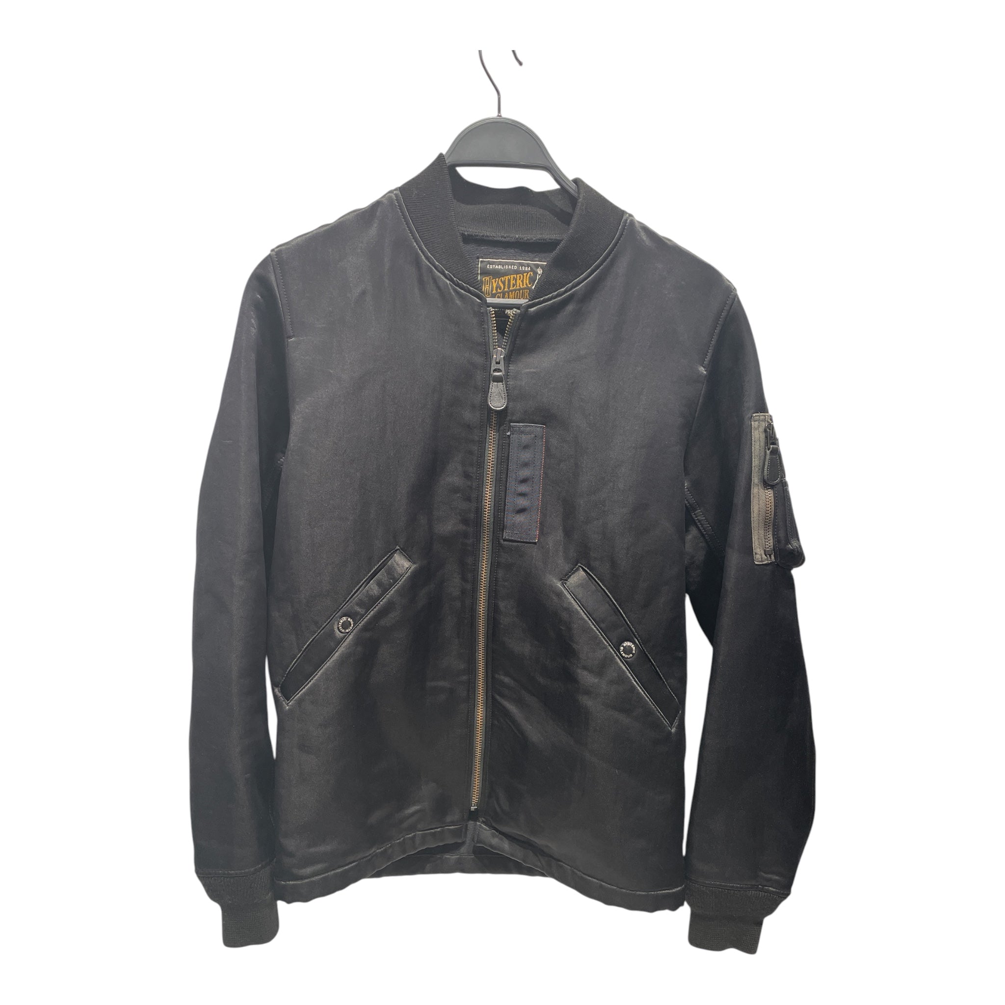 HYSTERIC GLAMOUR/Flight Jkt/M/Rayon/BLK/MA-1 view 1
