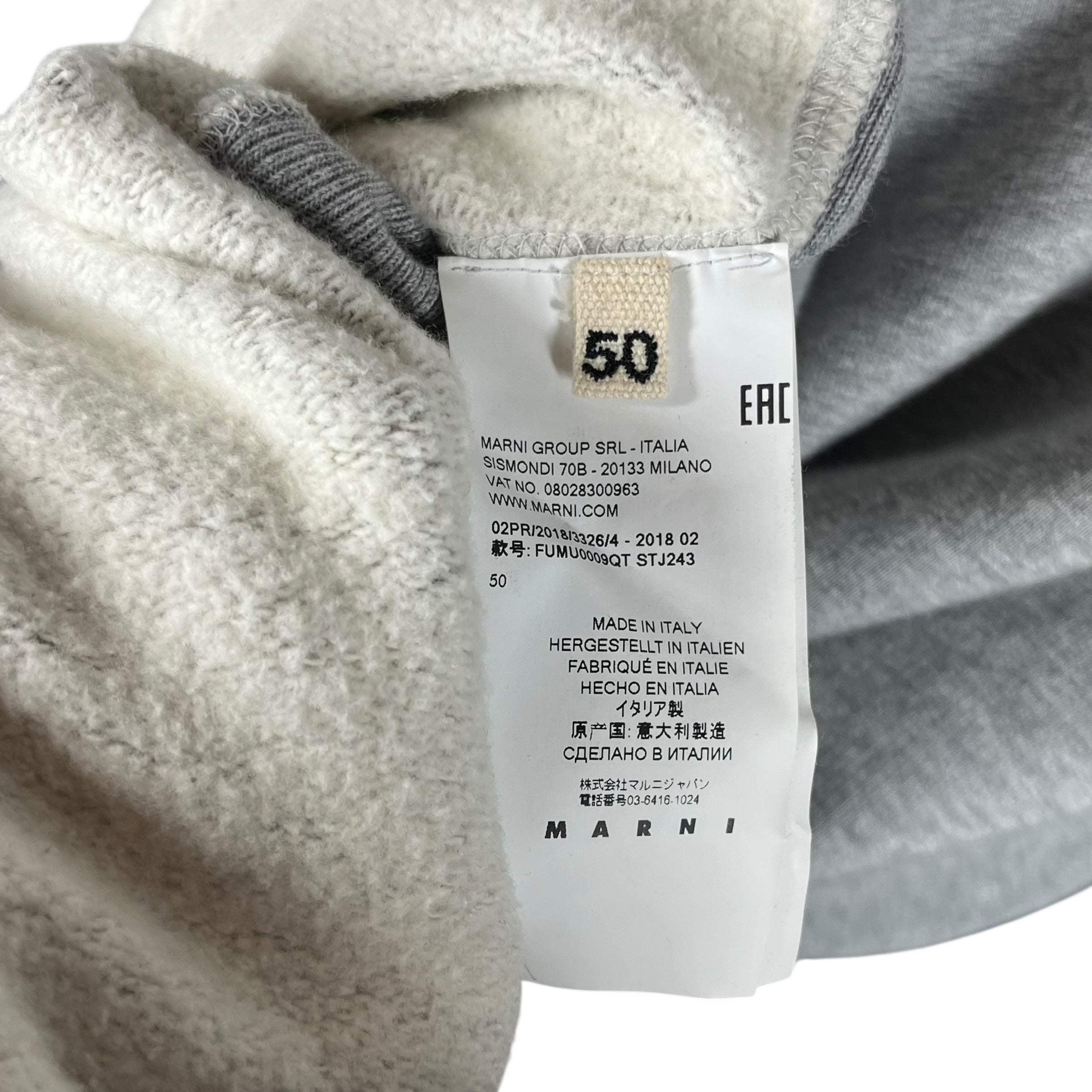 MARNI/Hoodie/50/Cotton/GRY/TAPE SEAM HOODIE view 4