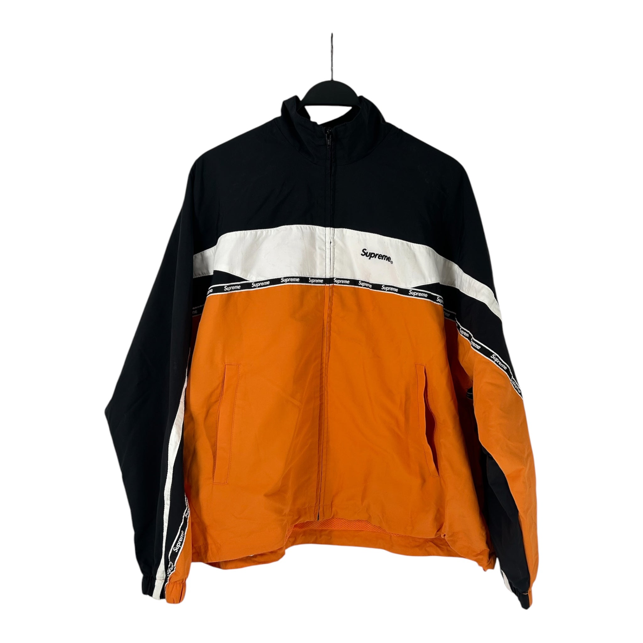 Supreme/Windbreaker/M/Nylon/ORN/WHT BLK TRACK JKT HIGH NECK view 1