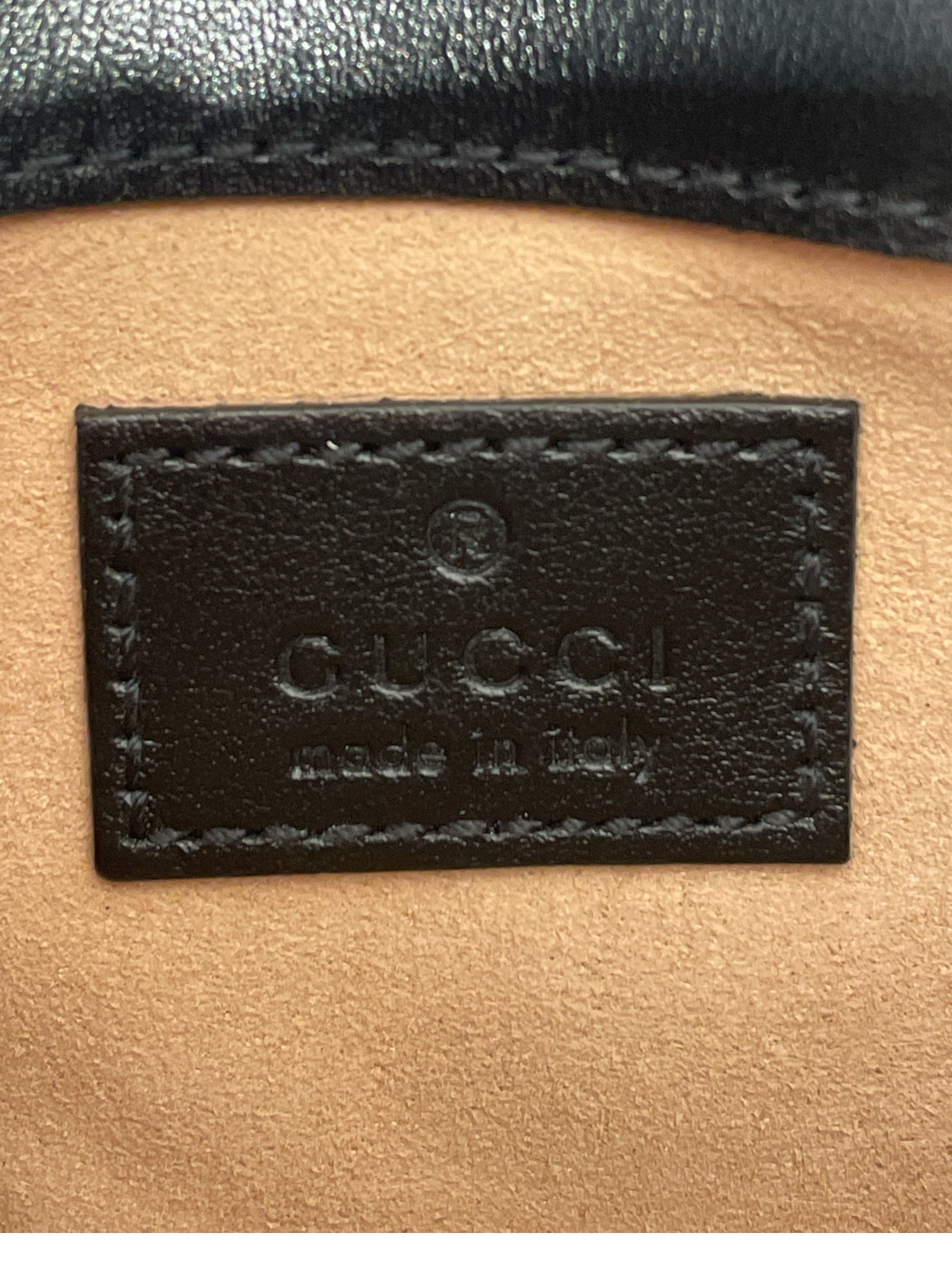 GUCCI/Cross Body Bag/Leather/BLK/Marmont Flap Mini Bag view 7