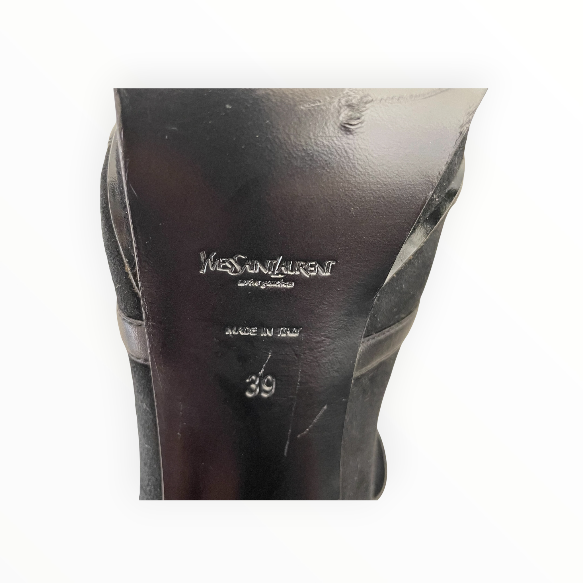 YVES SAINT LAURENT/Heels/US 7.5/Leather/BLK/Ankle Strap/Tribute Platform Pumps view 7