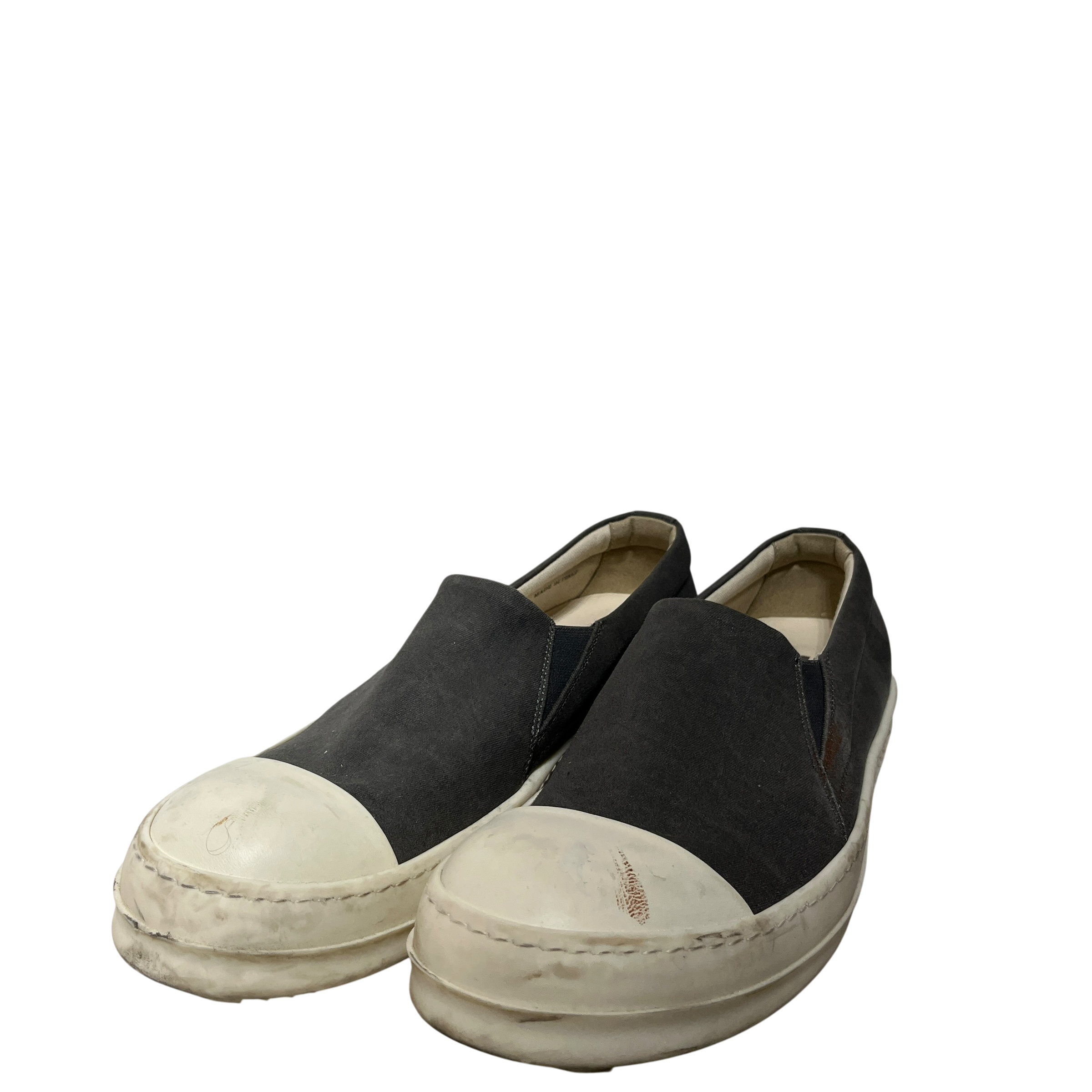 RICK OWENS DRKSHDW/Low-Sneakers/US 11.5/Polyester/GRY/BOAT SLIP ON DARK DUST view 1