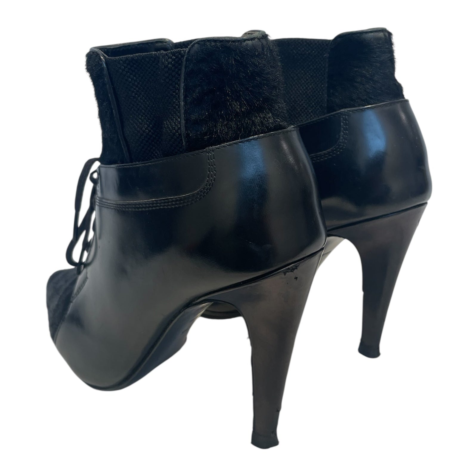 Alexander Wang/Heels/US 5.5/Leather/BLK/Pointed-Toe/MOHAIR LACE UP HEELS view 2