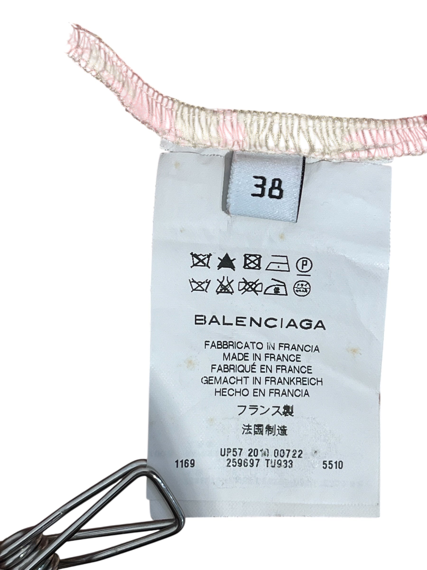 BALENCIAGA/SS Dress/38/Floral Pattern/Polyester/PNK/BGE PNK  BLACK TIE DRESS view 4